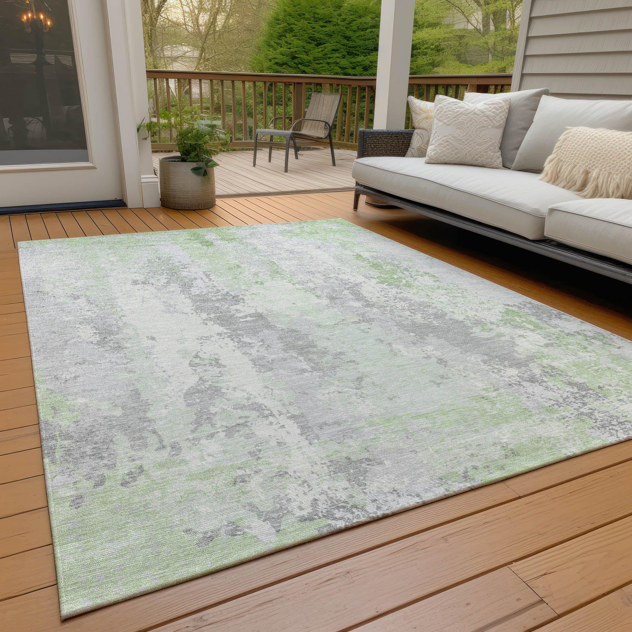 Addison Rugs Taelara Green Washable Indoor-Outdoor Rug