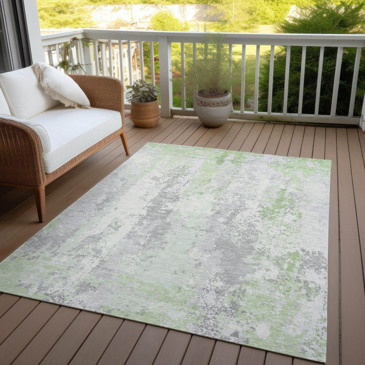 Addison Rugs Taelara Green Washable Indoor-Outdoor Rug