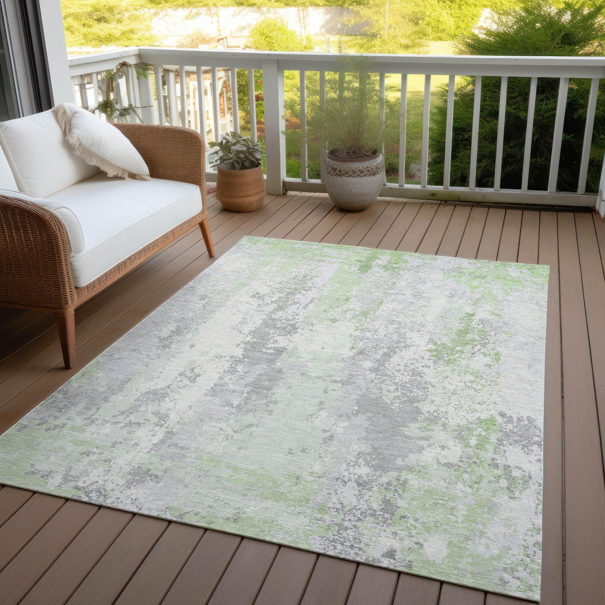 Addison Rugs Taelara Green Washable Indoor-Outdoor Rug