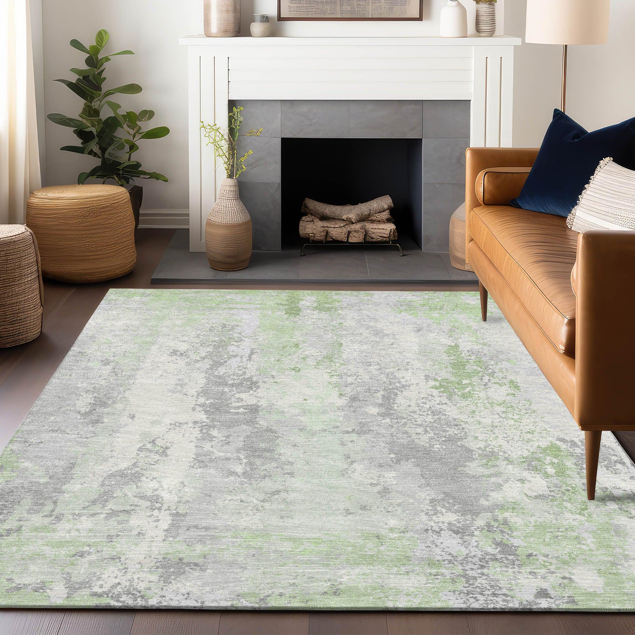 Addison Rugs Taelara Green Washable Indoor-Outdoor Rug