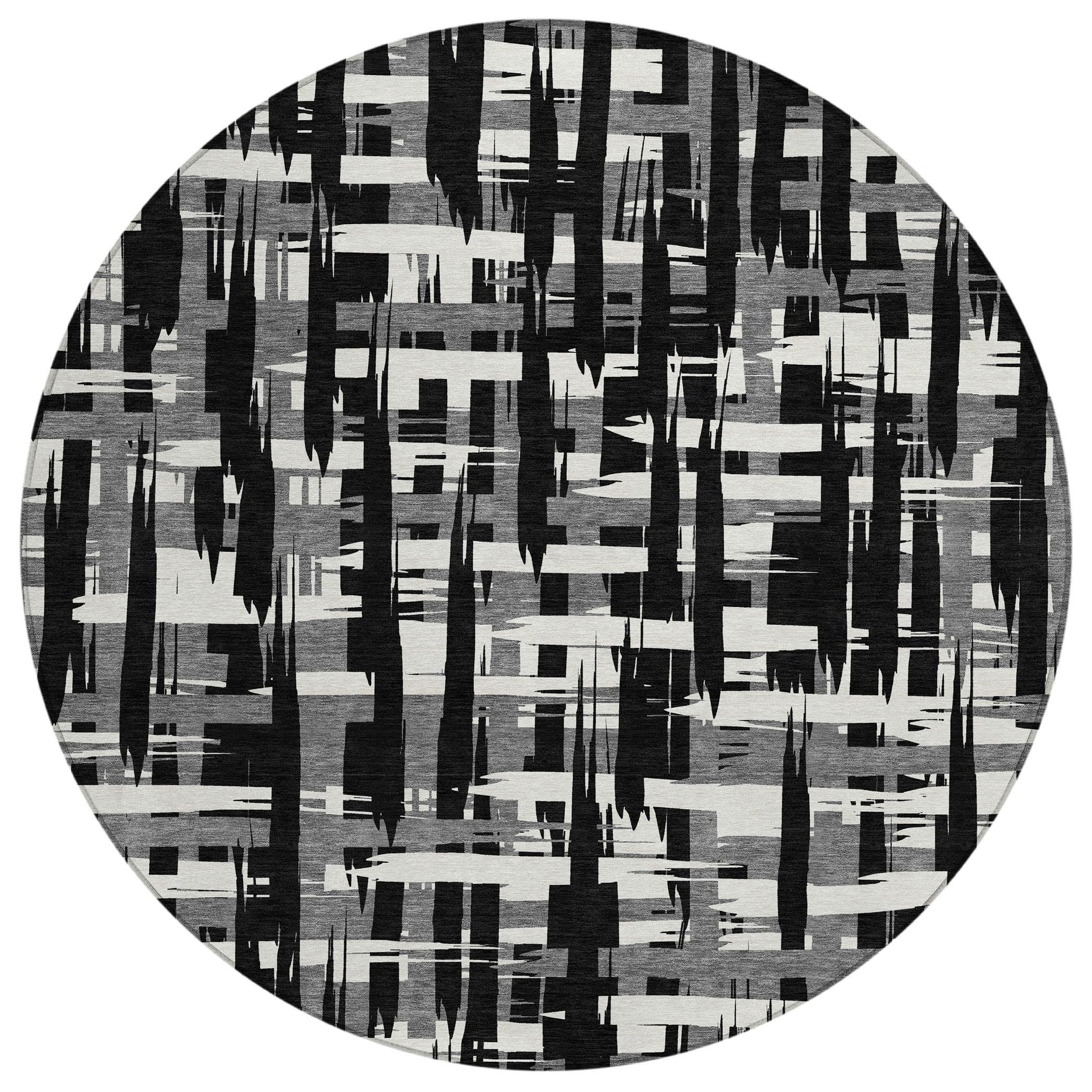Addison Rugs Taelaris Black Washable Indoor-Outdoor Rug