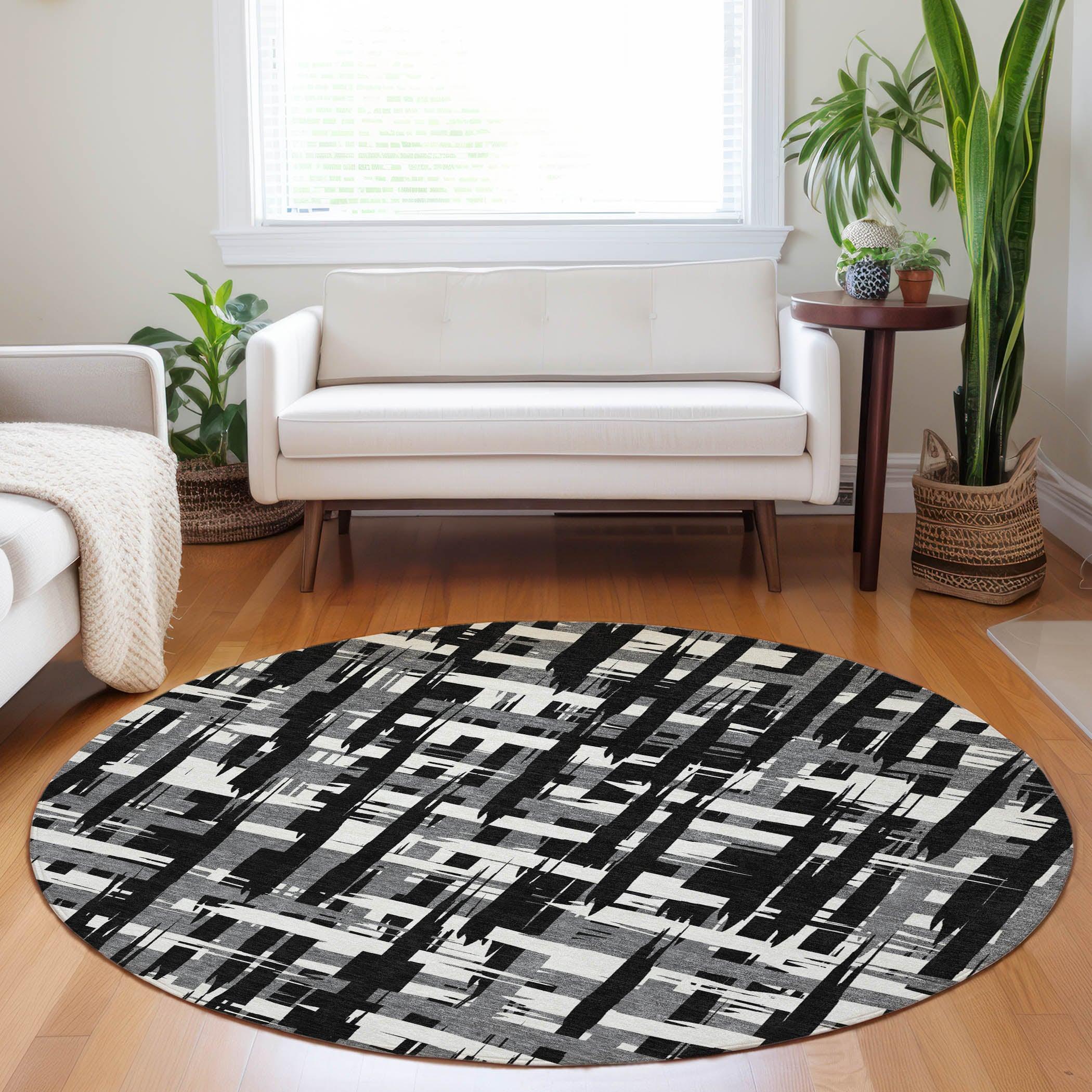 Addison Rugs Taelaris Black Washable Indoor-Outdoor Rug