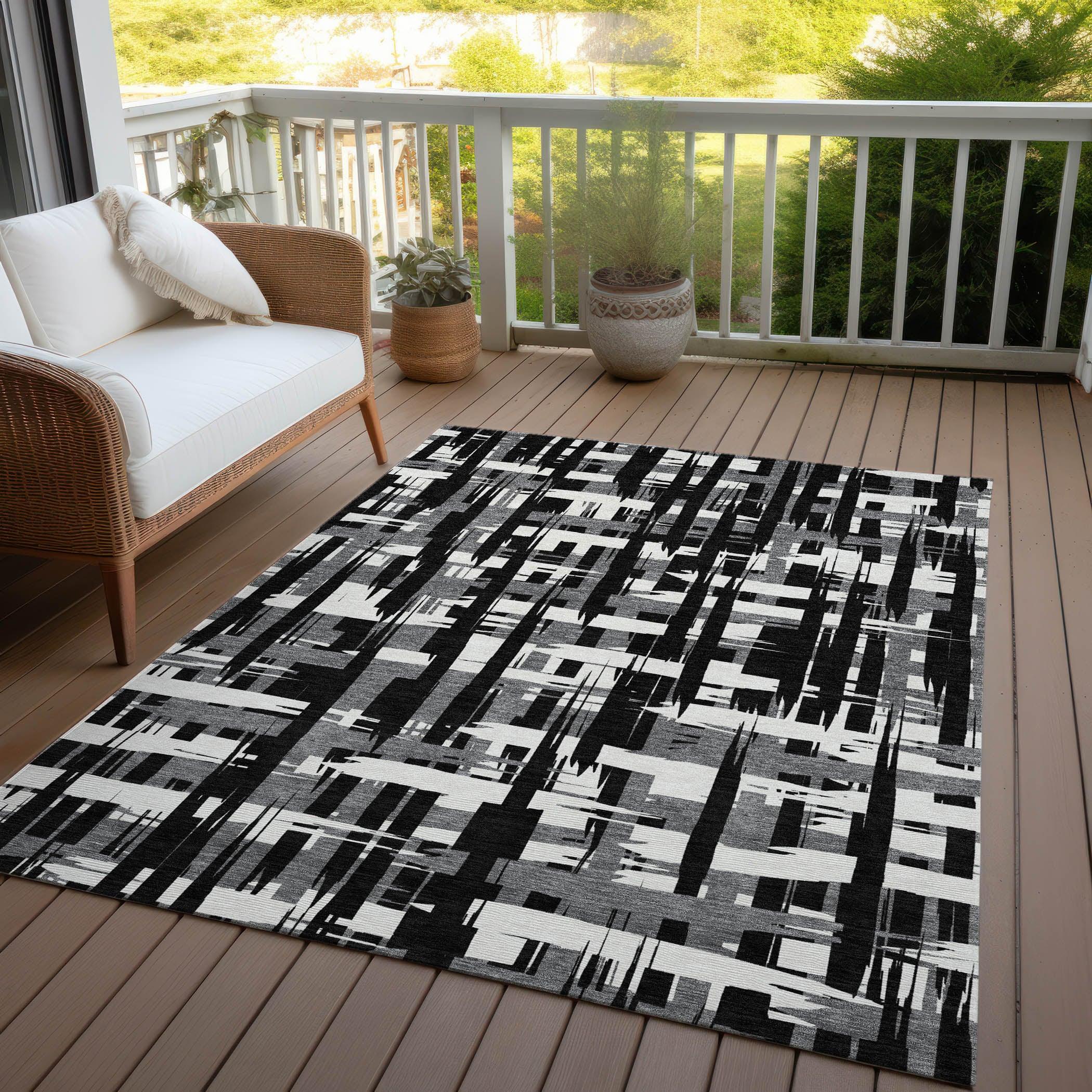 Addison Rugs Taelaris Black Washable Indoor-Outdoor Rug