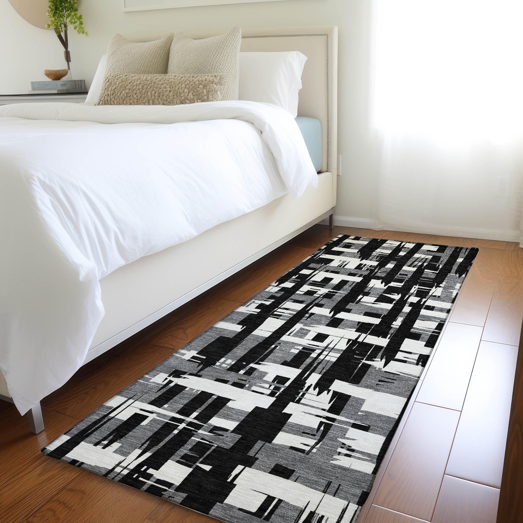 Addison Rugs Taelaris Black Washable Indoor-Outdoor Rug