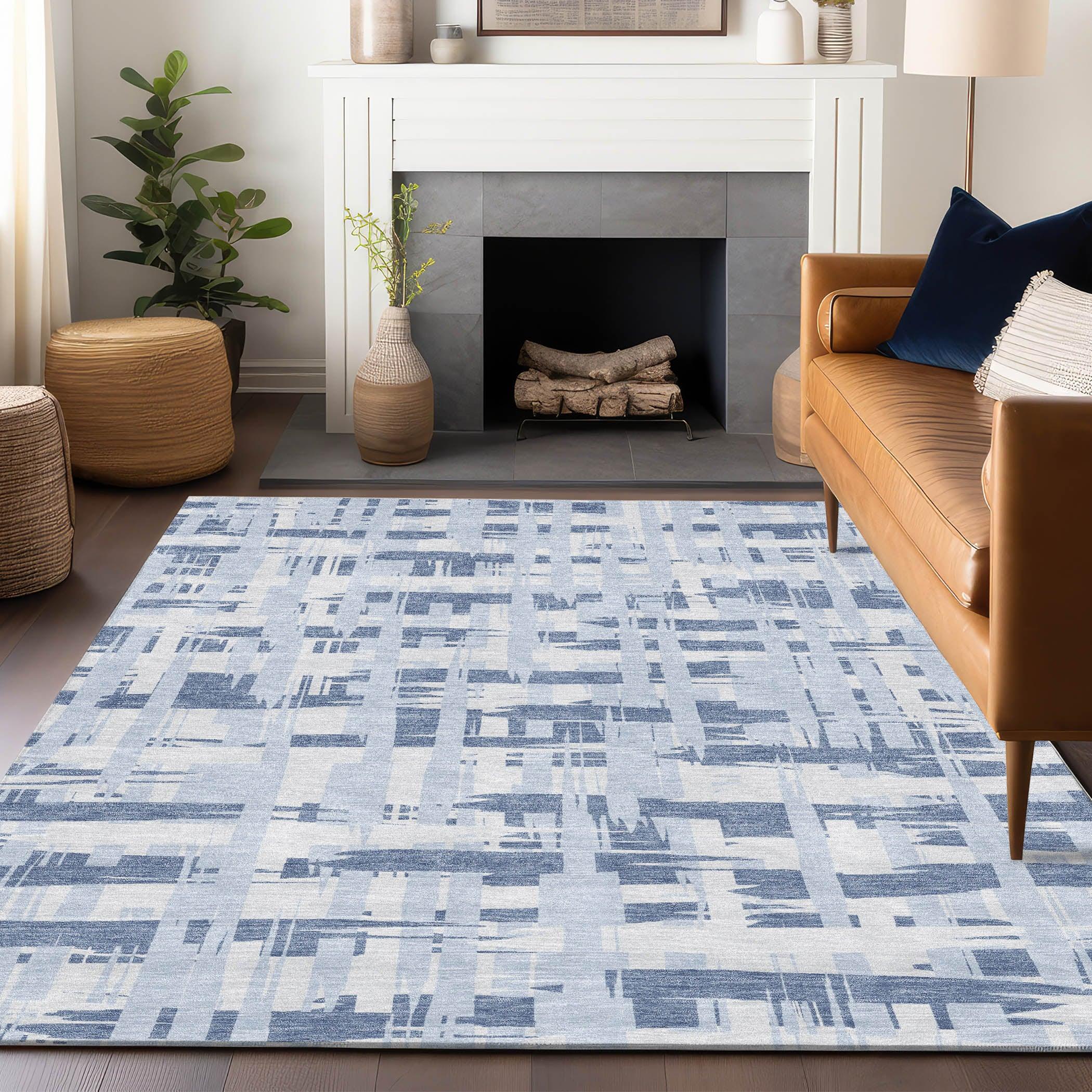 Addison Rugs Taelaris Blue Washable Indoor-Outdoor Rug