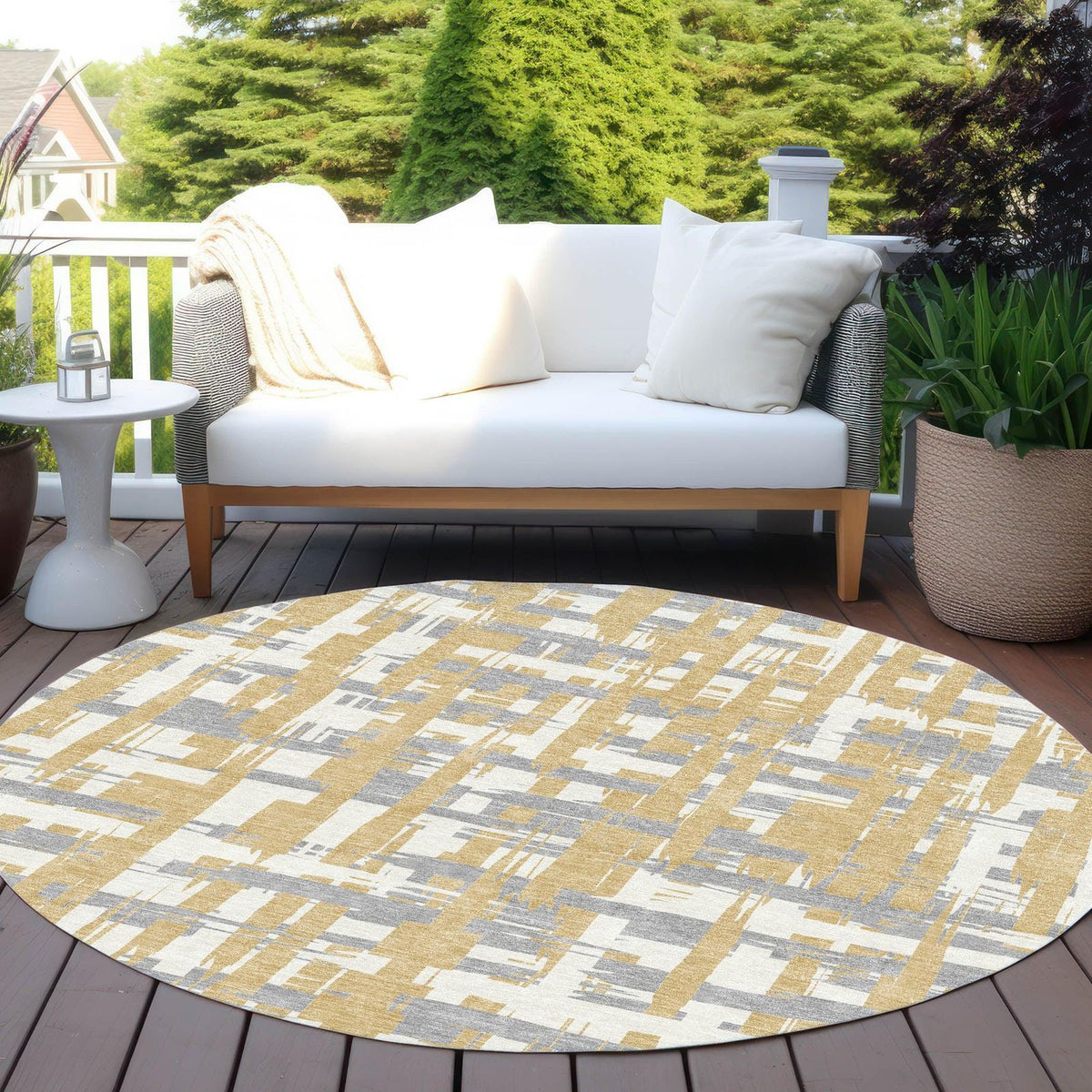 Addison Rugs Taelaris Gold Washable Indoor-Outdoor Rug