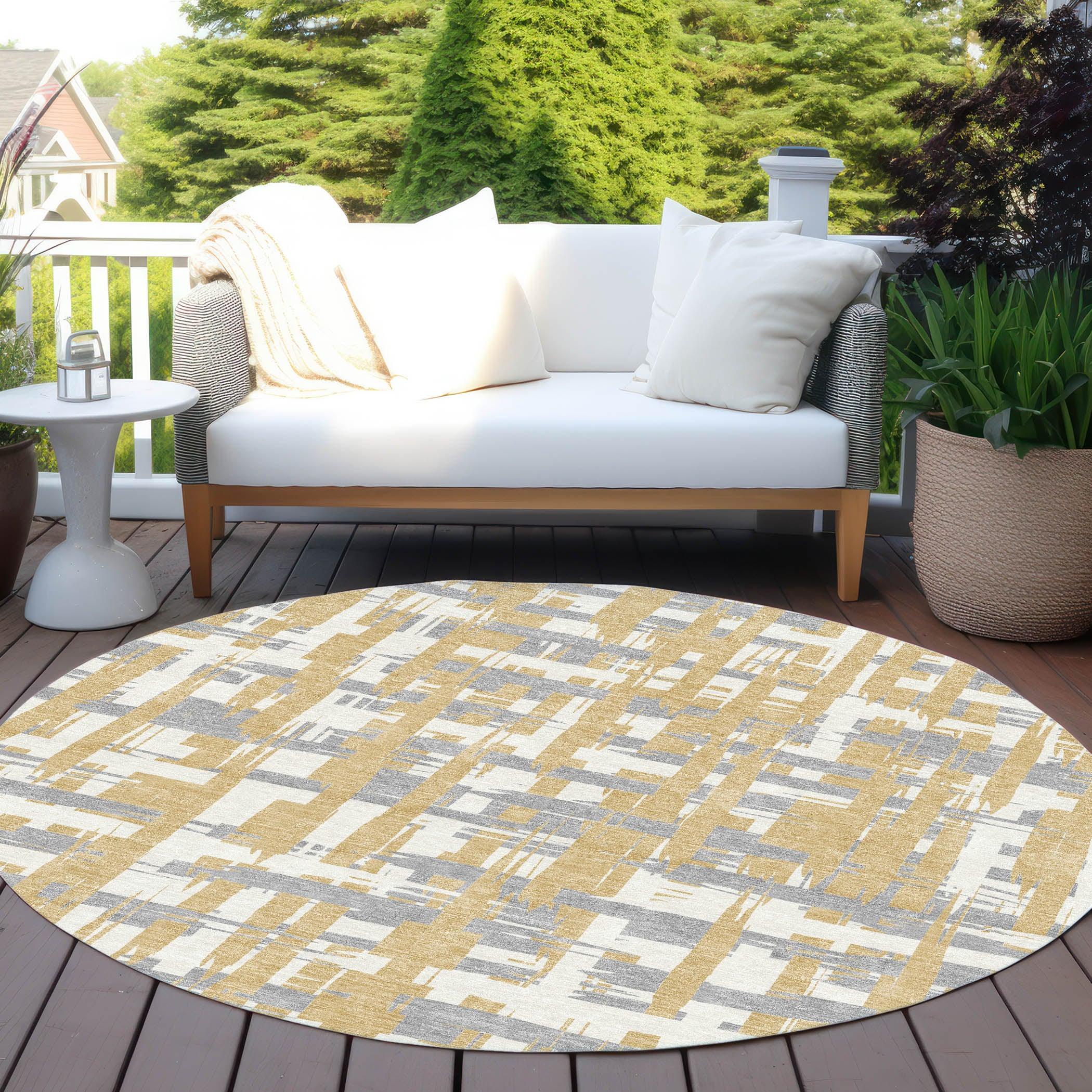 Addison Rugs Taelaris Gold Washable Indoor-Outdoor Rug