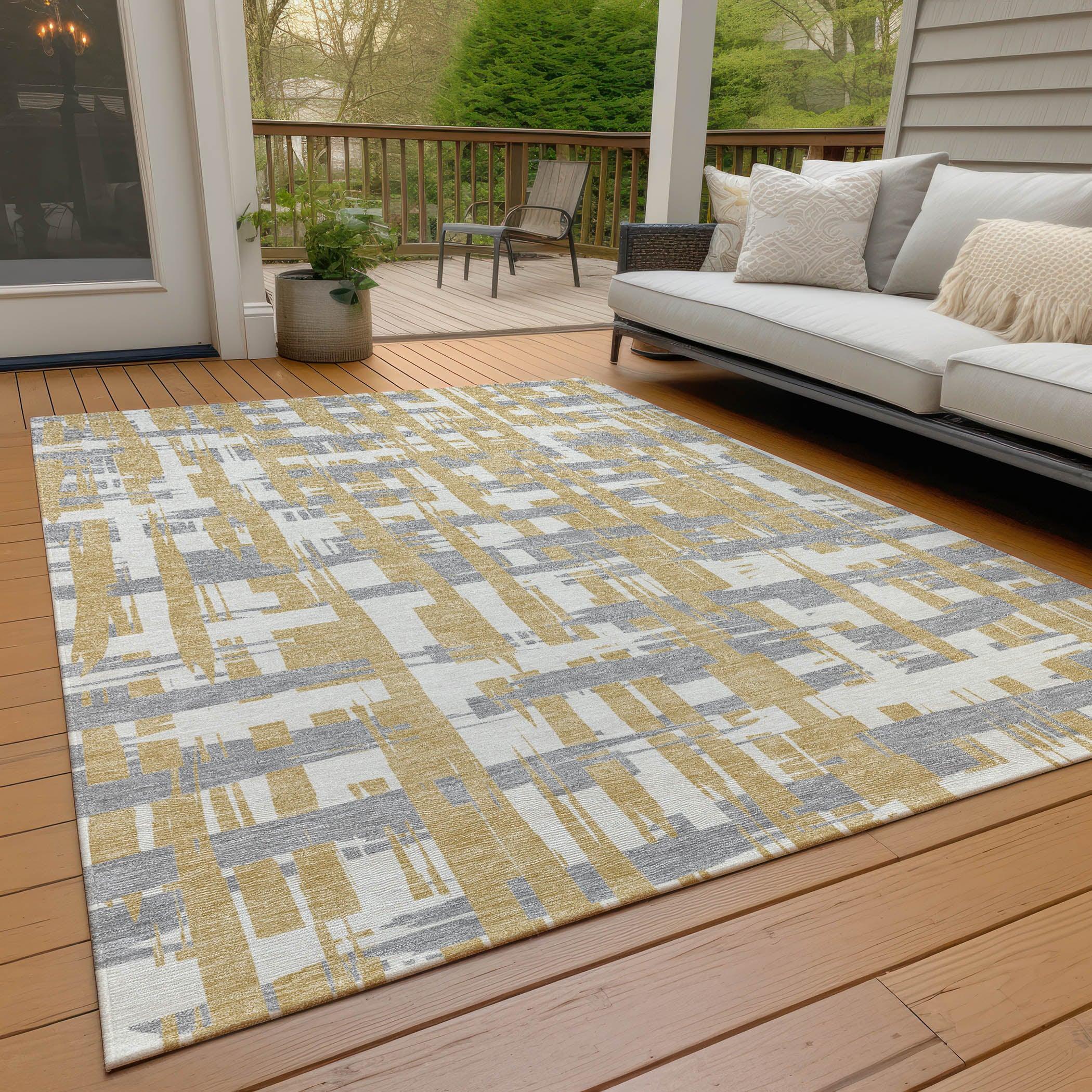 Addison Rugs Taelaris Gold Washable Indoor-Outdoor Rug