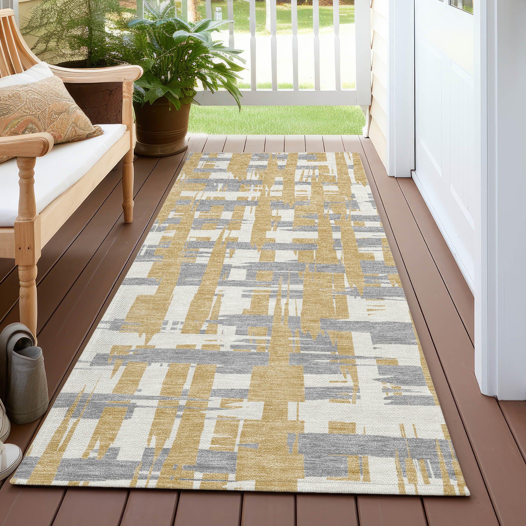 Addison Rugs Taelaris Gold Washable Indoor-Outdoor Rug