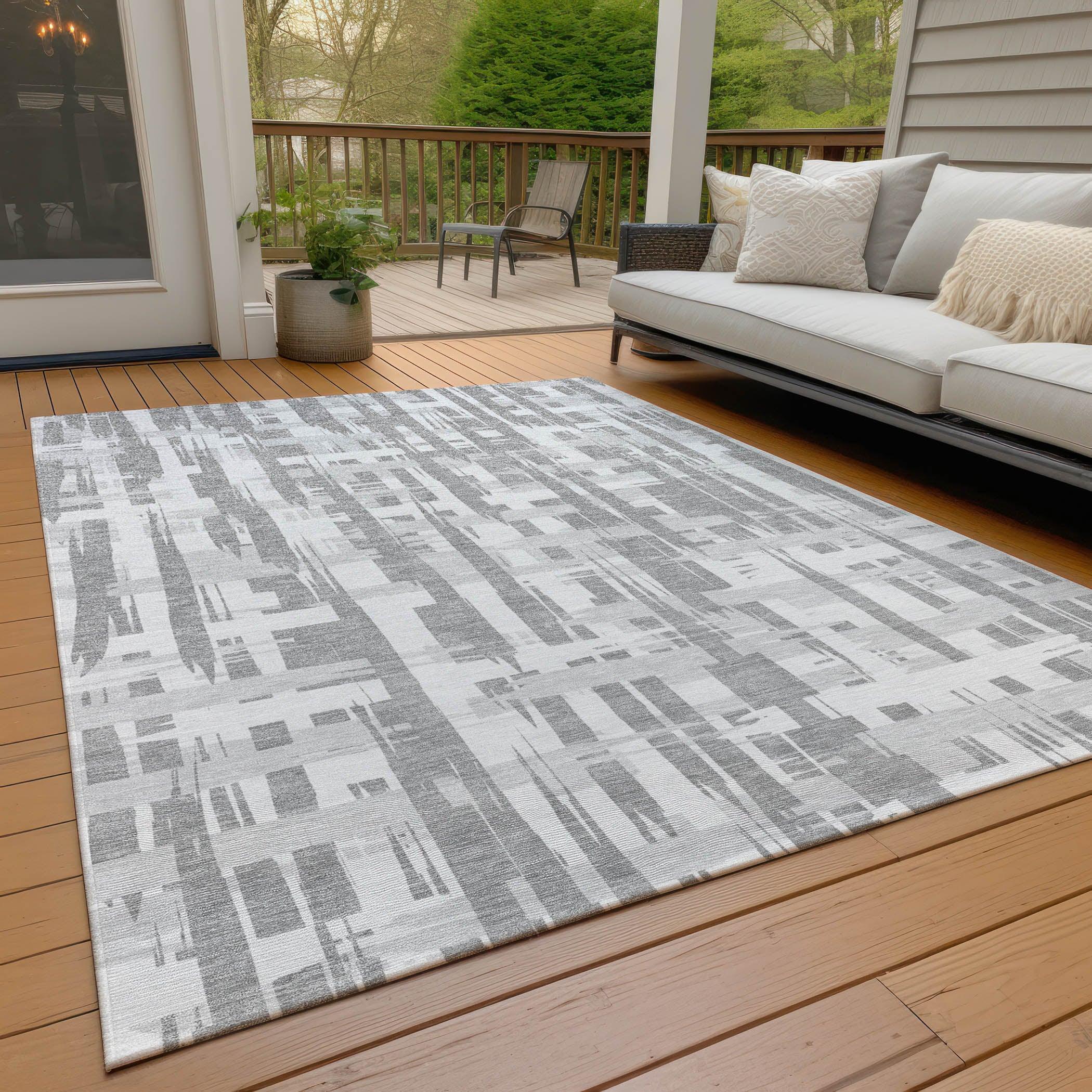 Addison Rugs Taelaris Gray Washable Indoor-Outdoor Rug