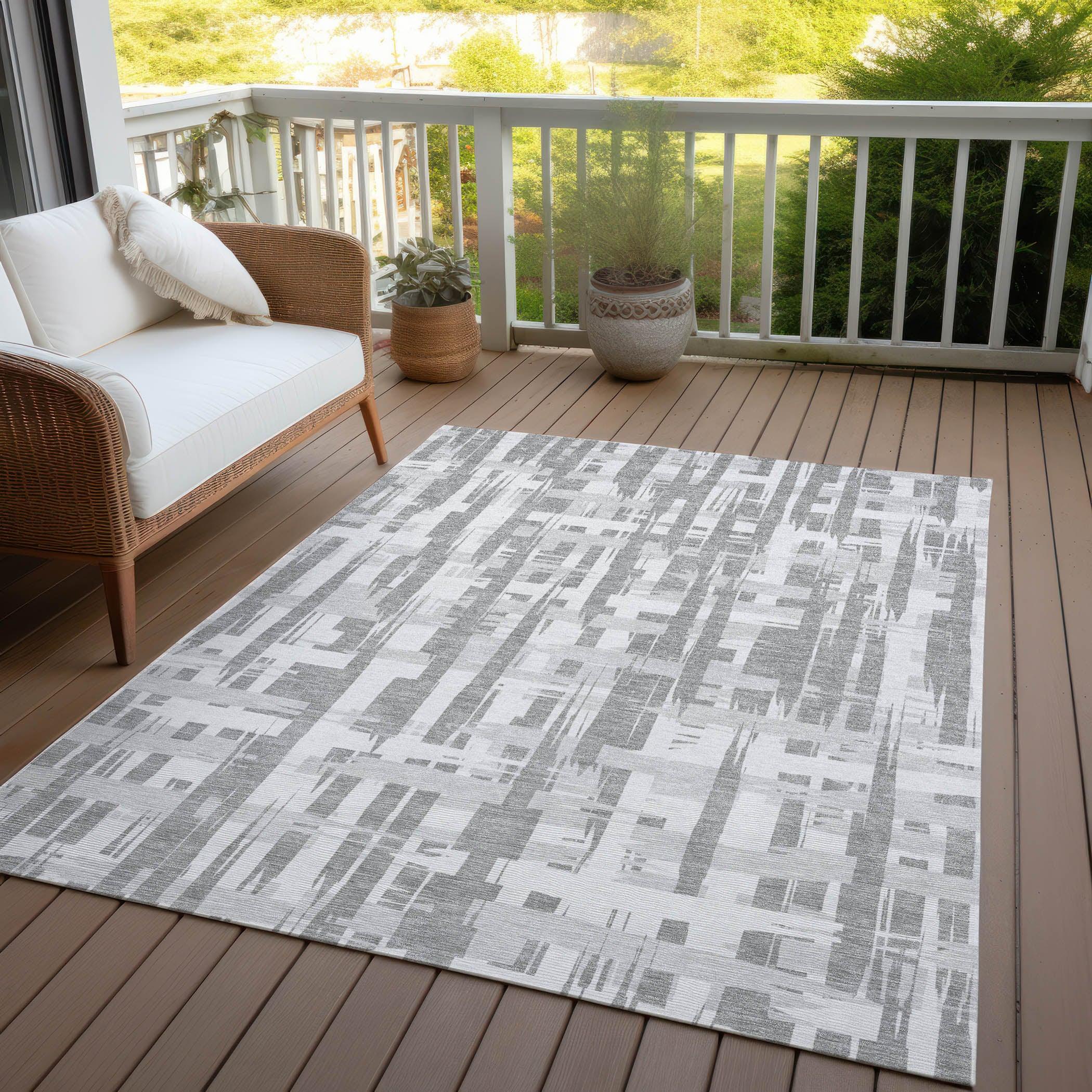 Addison Rugs Taelaris Gray Washable Indoor-Outdoor Rug