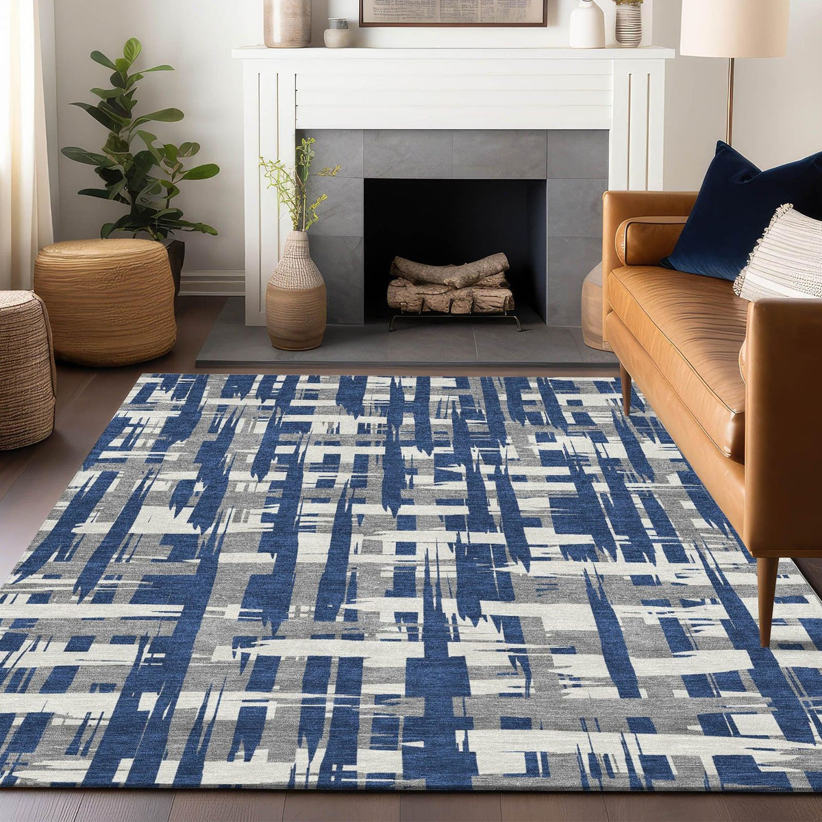 Addison Rugs Taelaris Navy Washable Indoor-Outdoor Rug