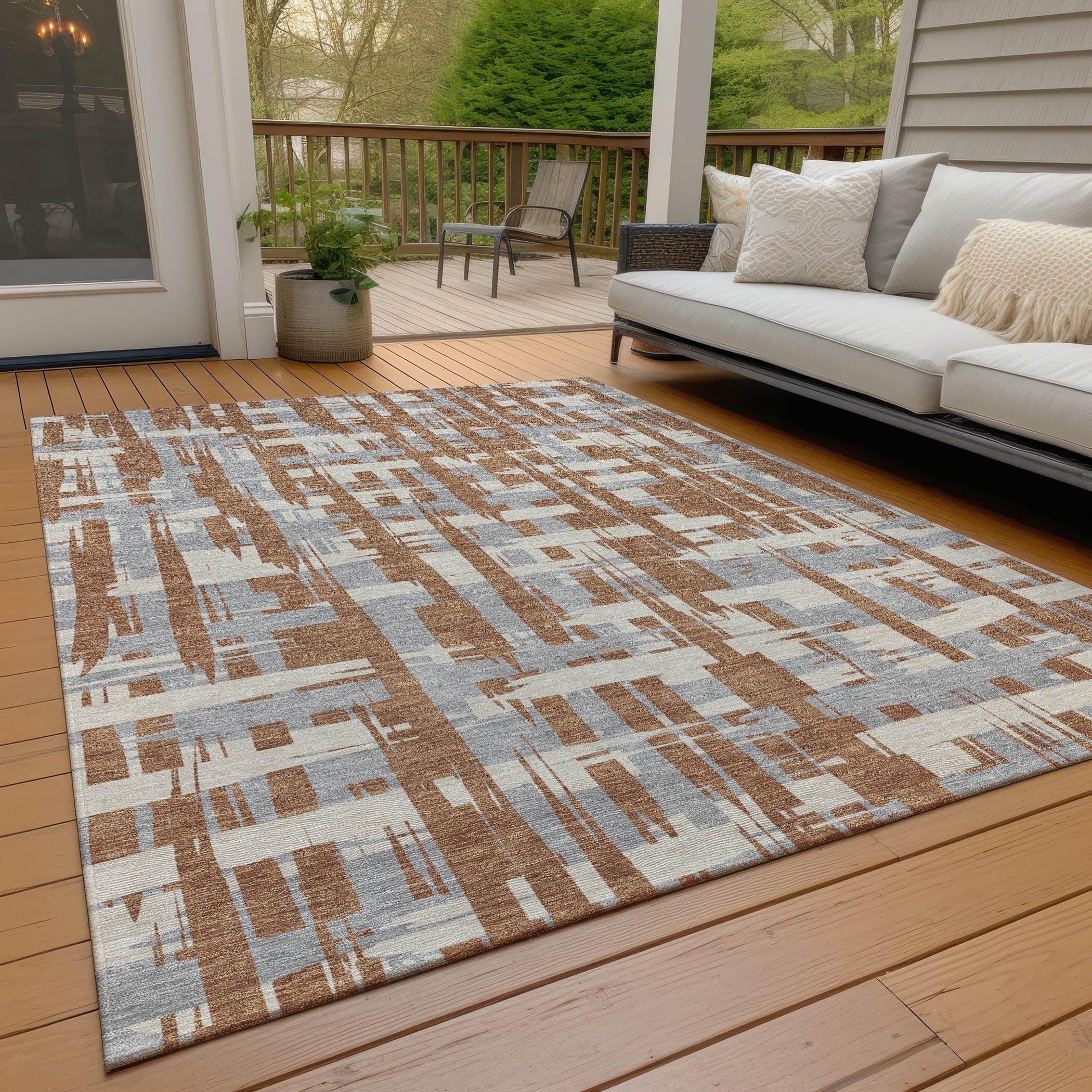 Addison Rugs Taelaris Orange Washable Indoor-Outdoor Rug