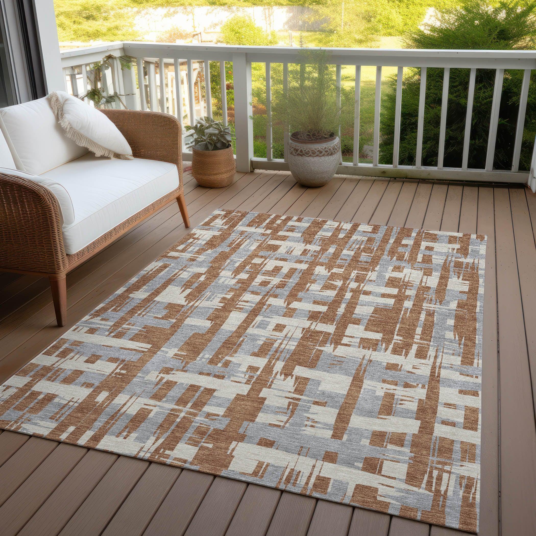 Addison Rugs Taelaris Orange Washable Indoor-Outdoor Rug
