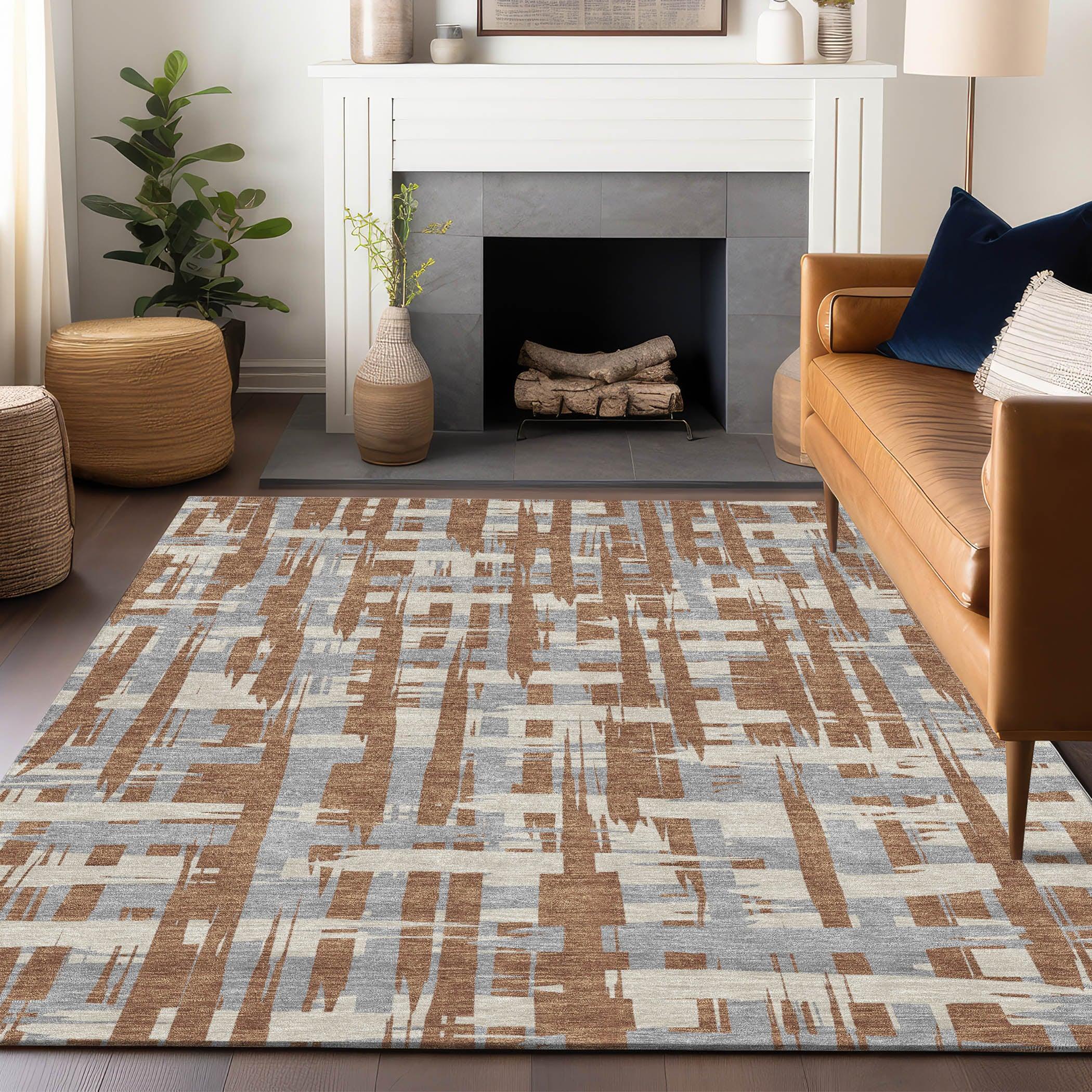 Addison Rugs Taelaris Orange Washable Indoor-Outdoor Rug