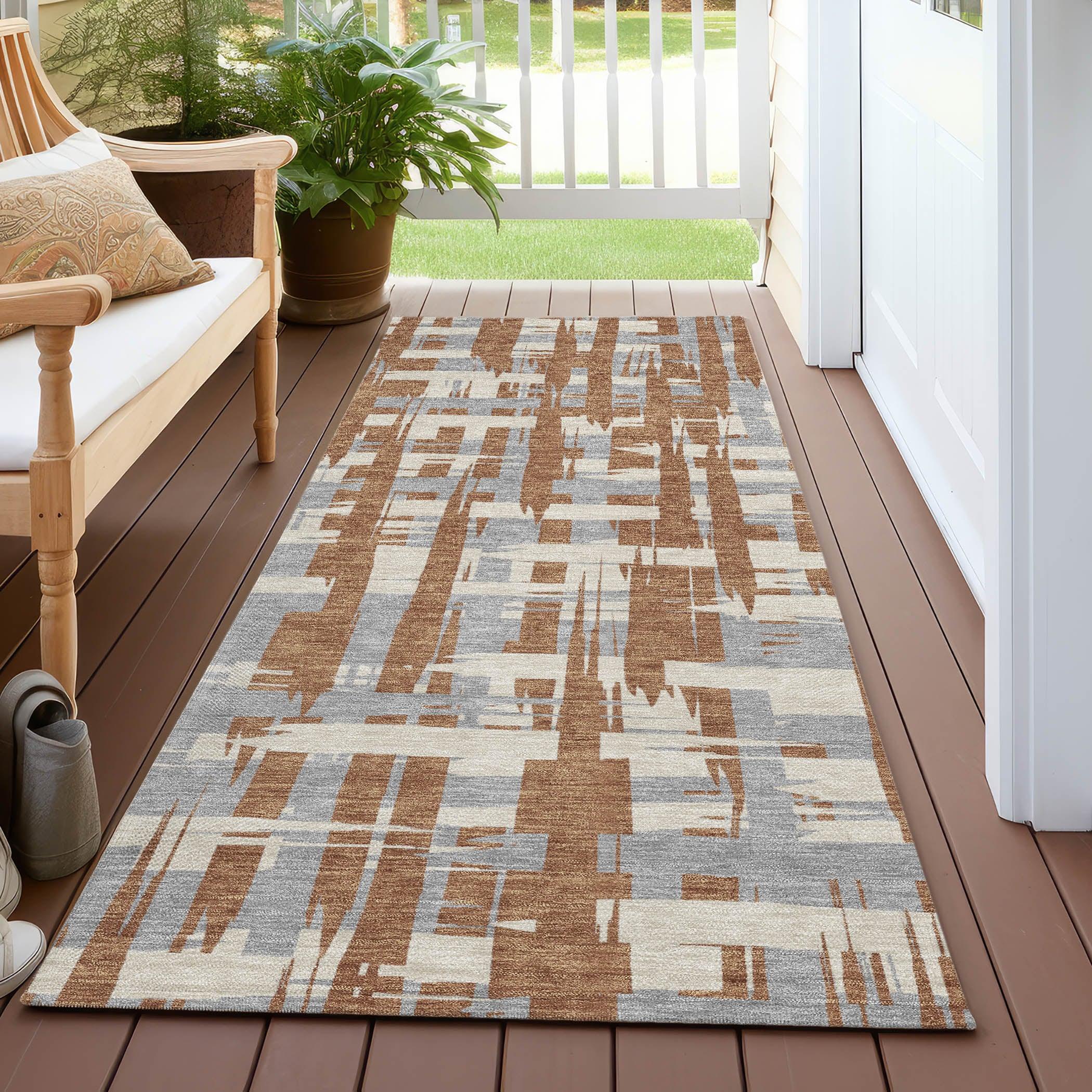 Addison Rugs Taelaris Orange Washable Indoor-Outdoor Rug