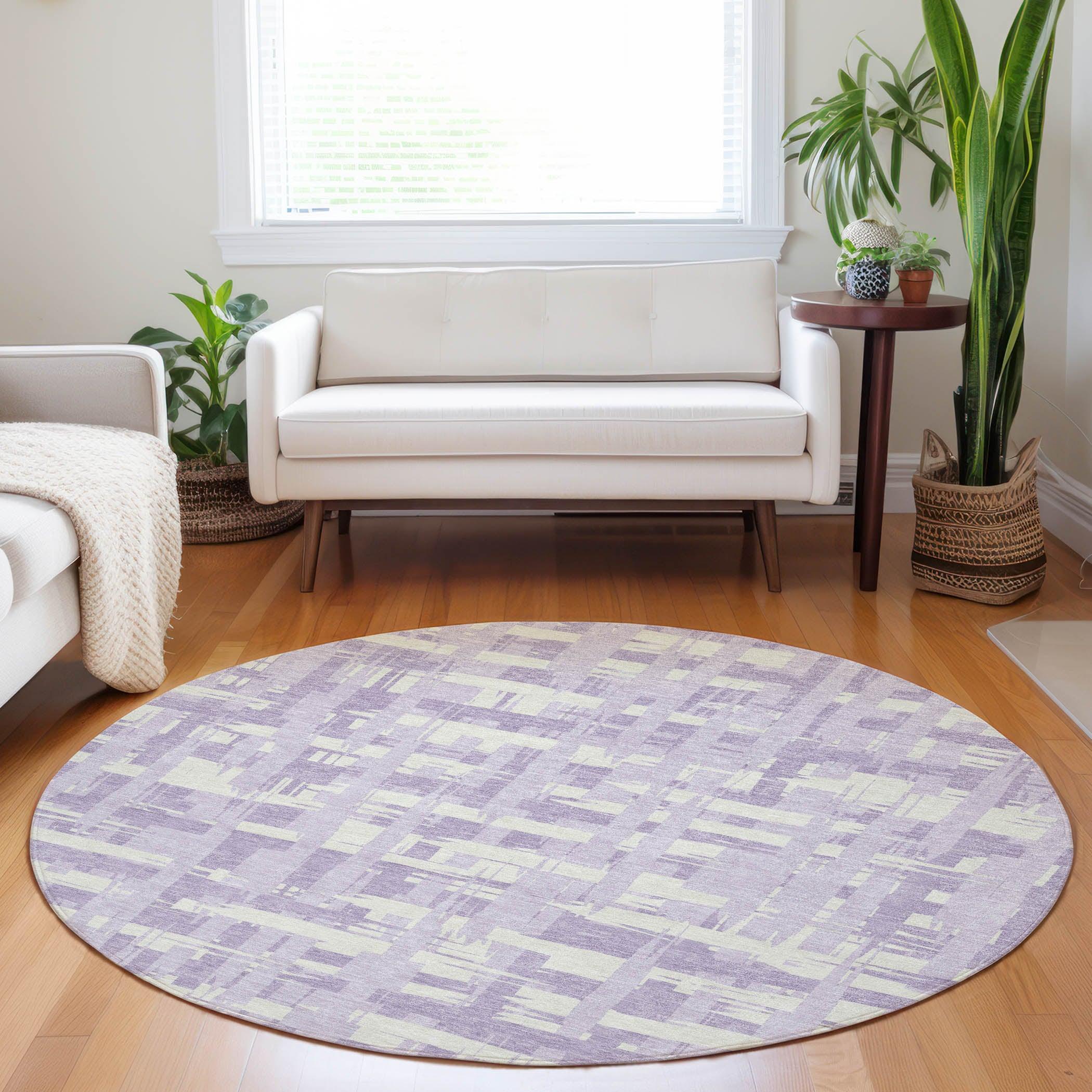Addison Rugs Taelaris Purple Washable Indoor-Outdoor Rug
