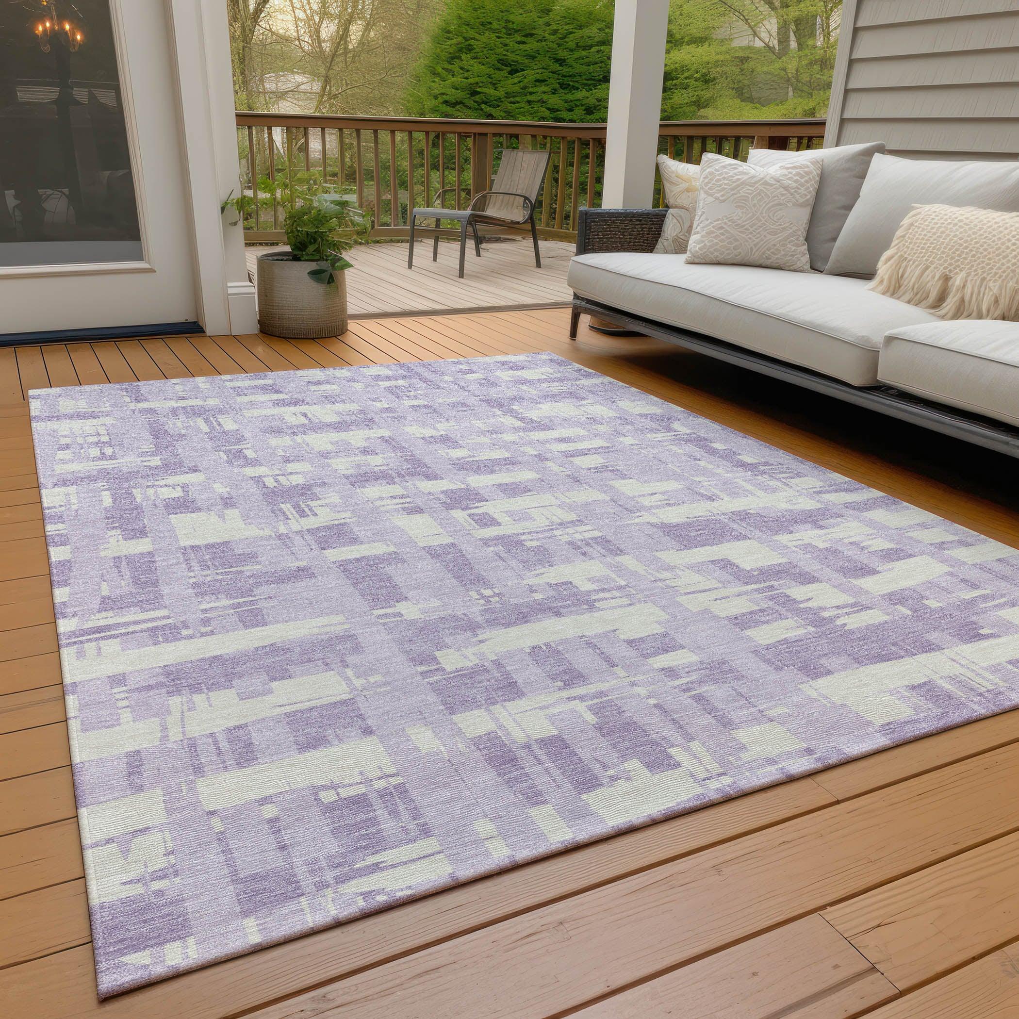 Addison Rugs Taelaris Purple Washable Indoor-Outdoor Rug