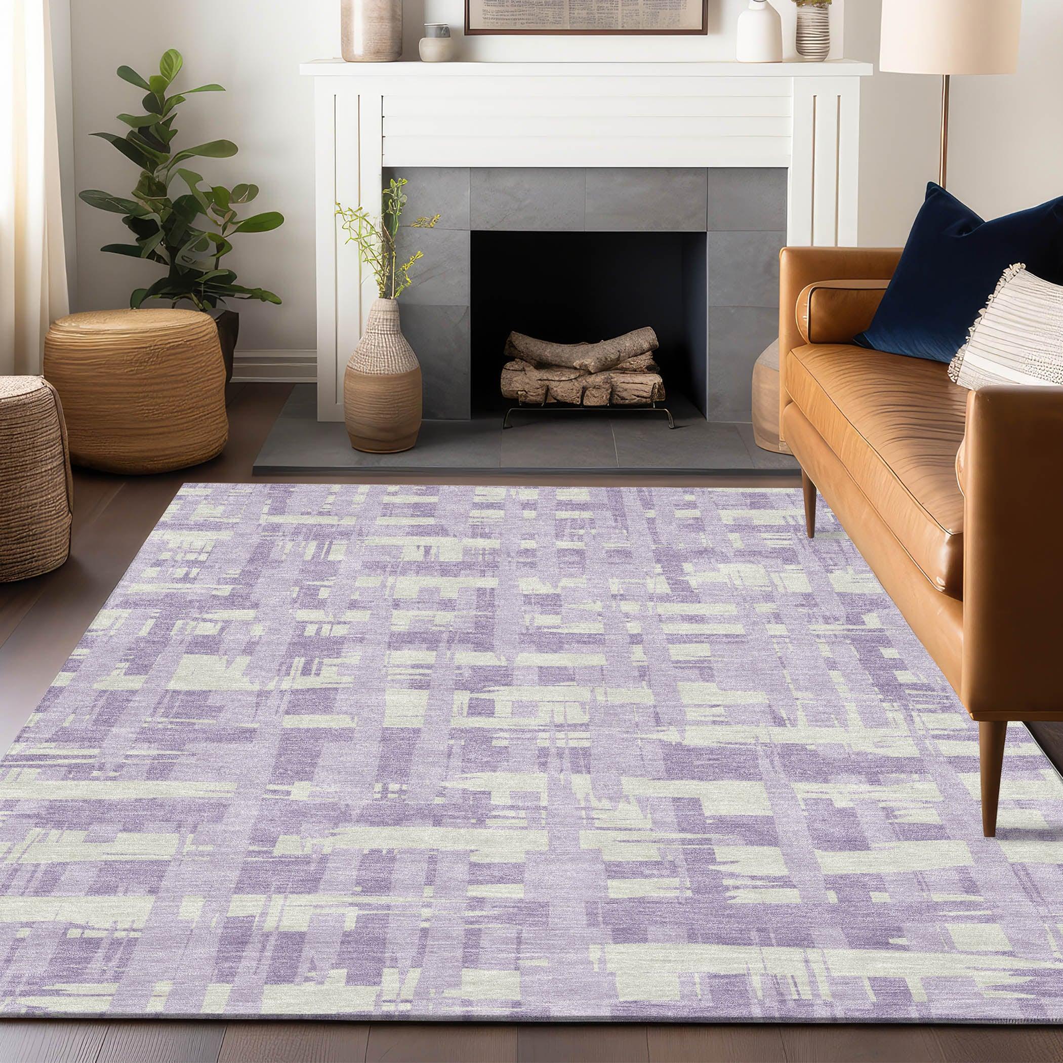Addison Rugs Taelaris Purple Washable Indoor-Outdoor Rug