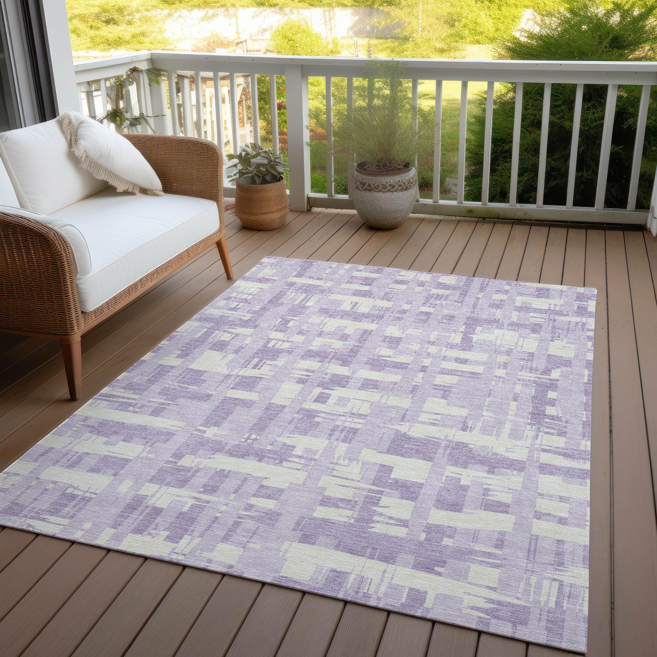 Addison Rugs Taelaris Purple Washable Indoor-Outdoor Rug