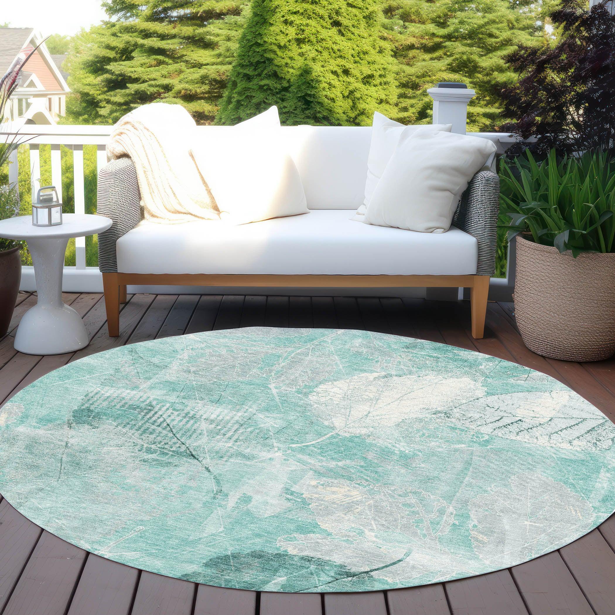 Addison Rugs Taelas Teal Washable Indoor-Outdoor Rug