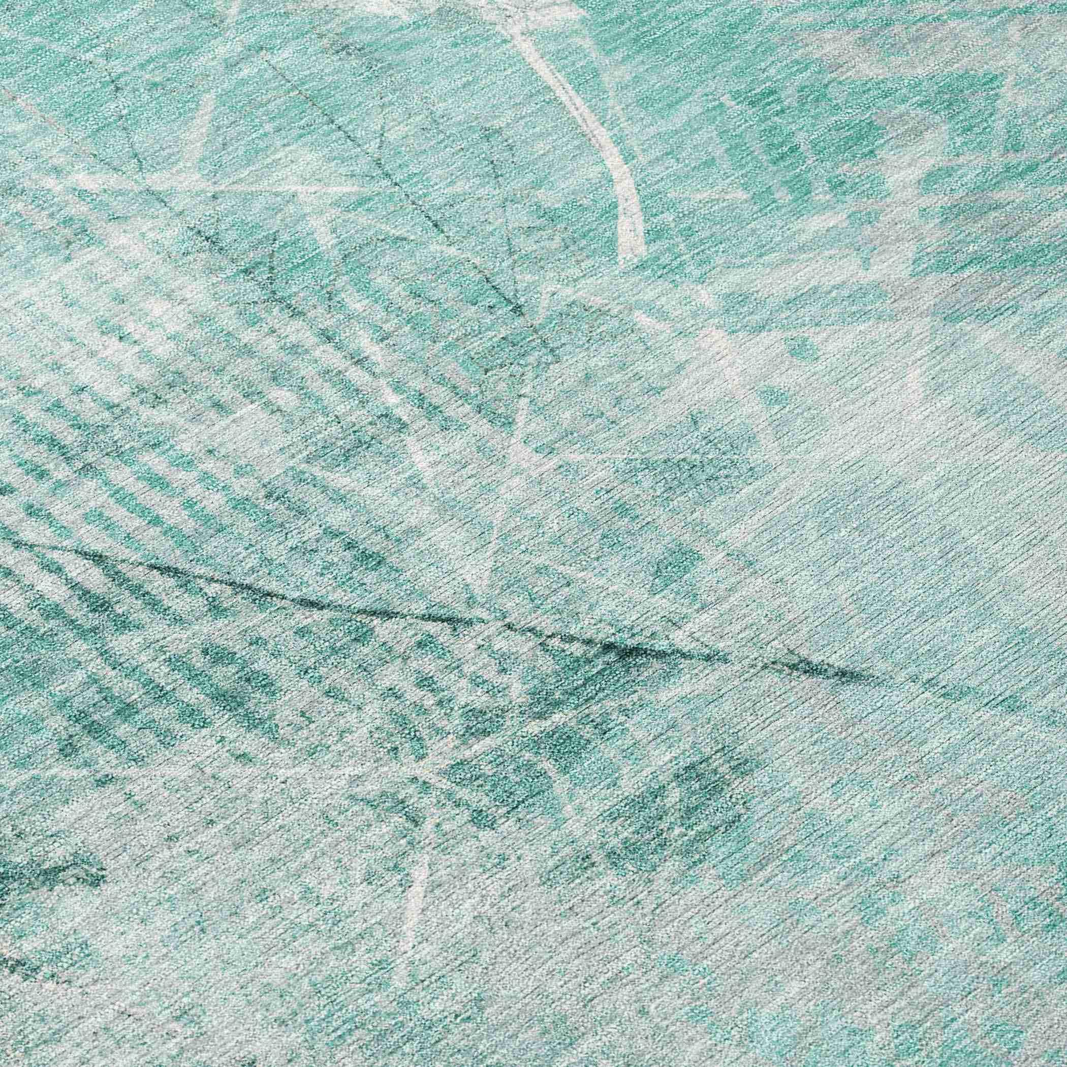 Addison Rugs Taelas Teal Washable Indoor-Outdoor Rug