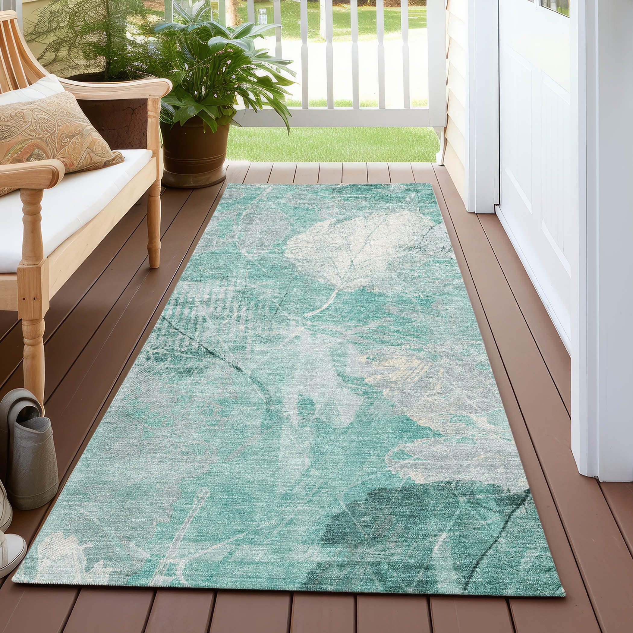 Addison Rugs Taelas Teal Washable Indoor-Outdoor Rug