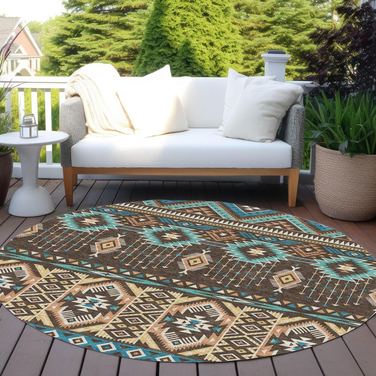 Addison Rugs Taelien Brown Washable Indoor-Outdoor Rug