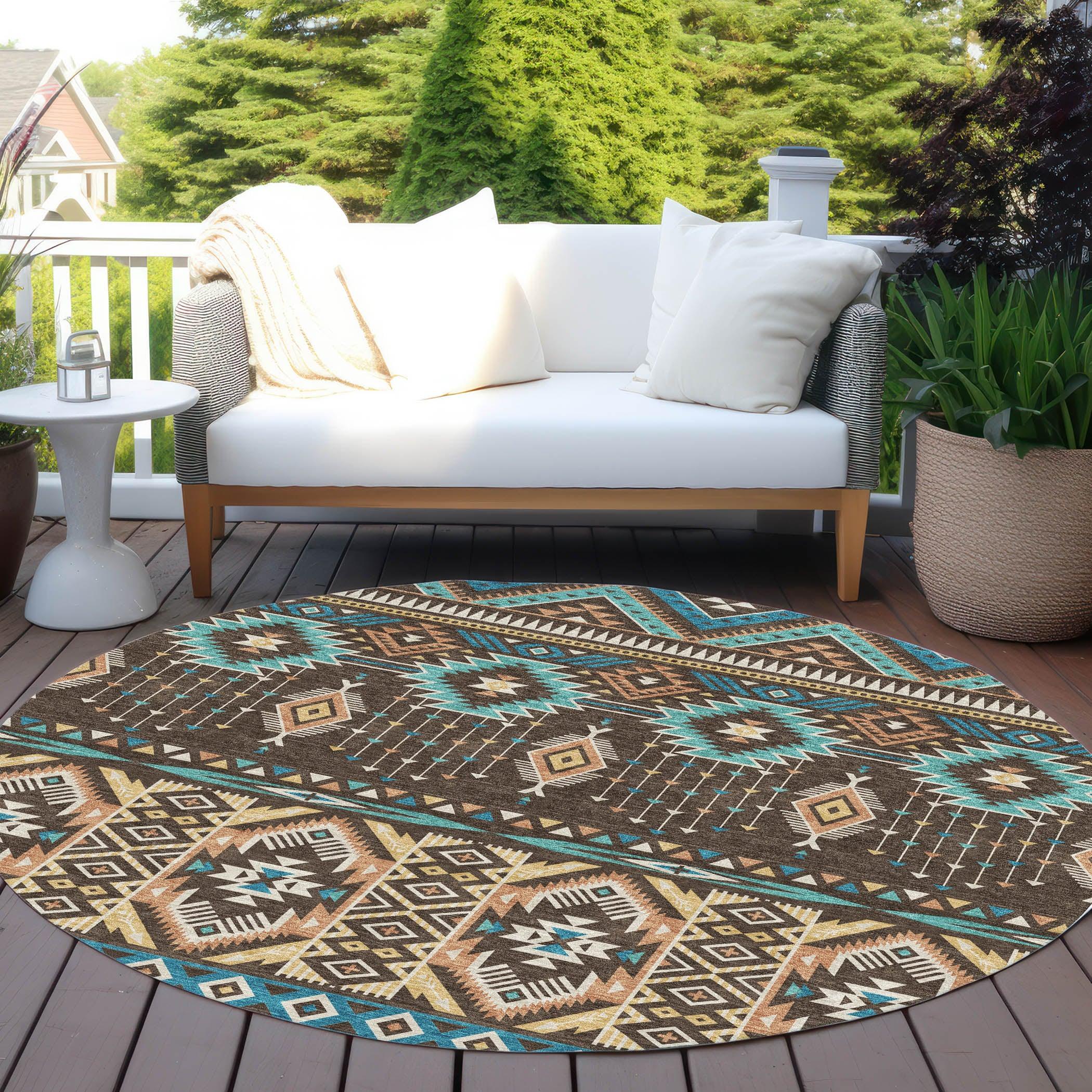 Addison Rugs Taelien Brown Washable Indoor-Outdoor Rug
