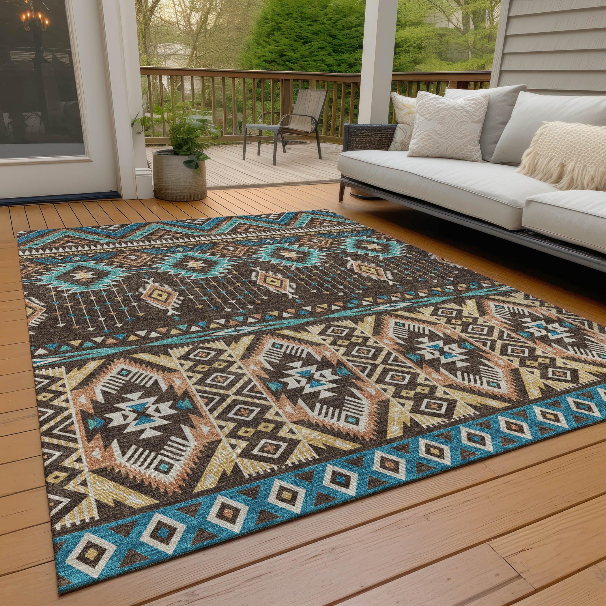 Addison Rugs Taelien Brown Washable Indoor-Outdoor Rug