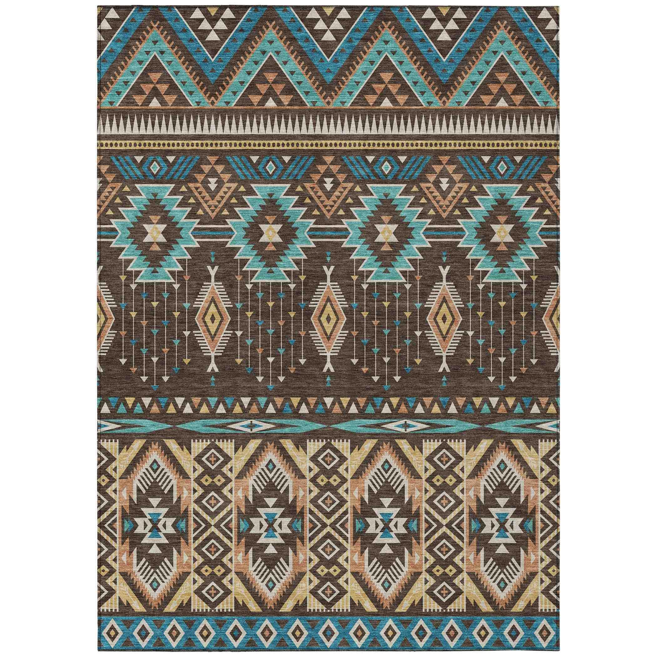 Addison Rugs Taelien Brown Washable Indoor-Outdoor Rug