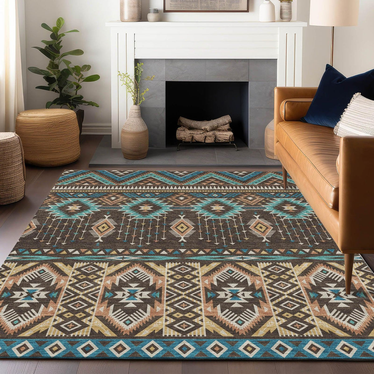 Addison Rugs Taelien Brown Washable Indoor-Outdoor Rug