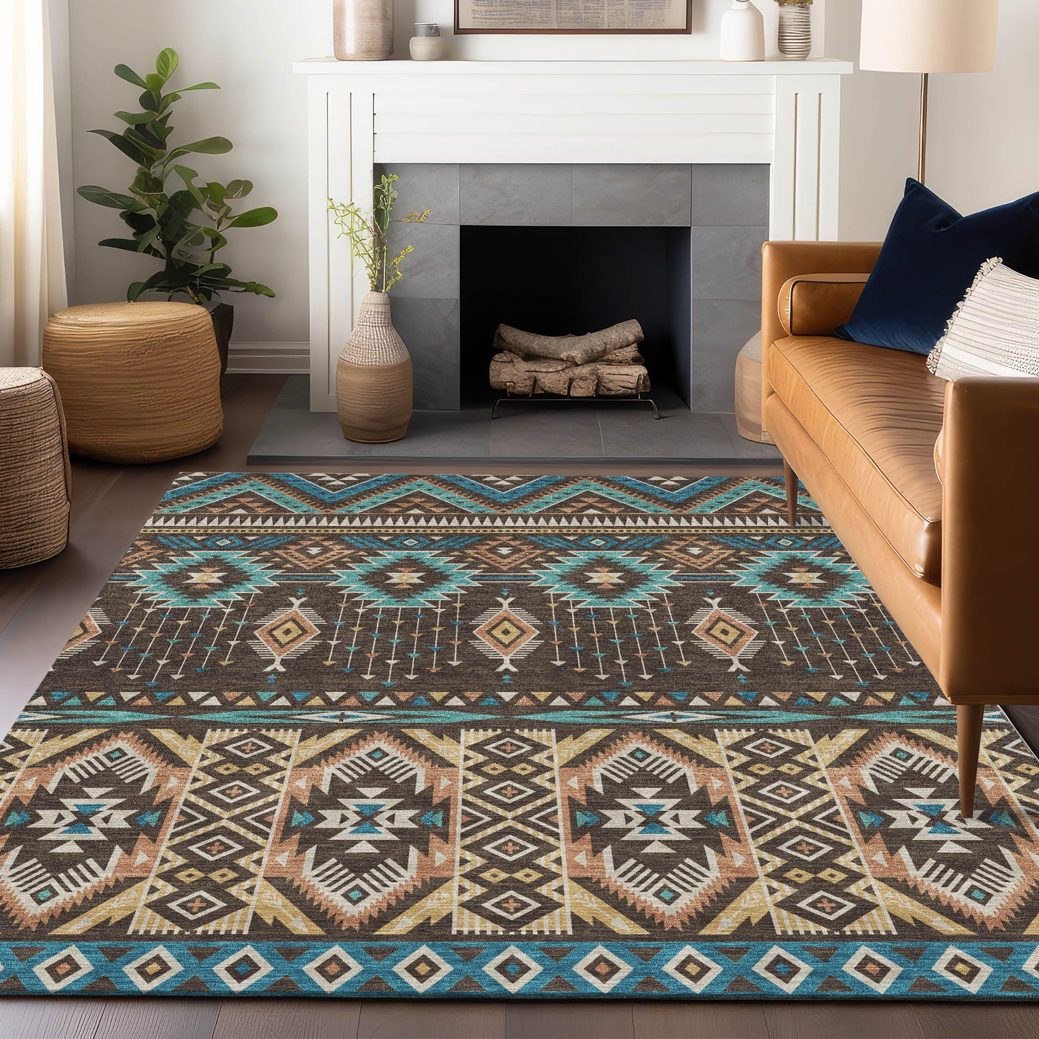 Addison Rugs Taelien Brown Washable Indoor-Outdoor Rug