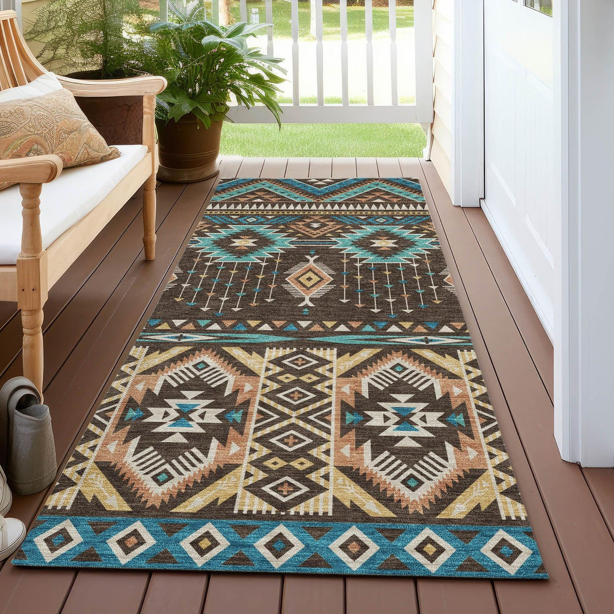 Addison Rugs Taelien Brown Washable Indoor-Outdoor Rug