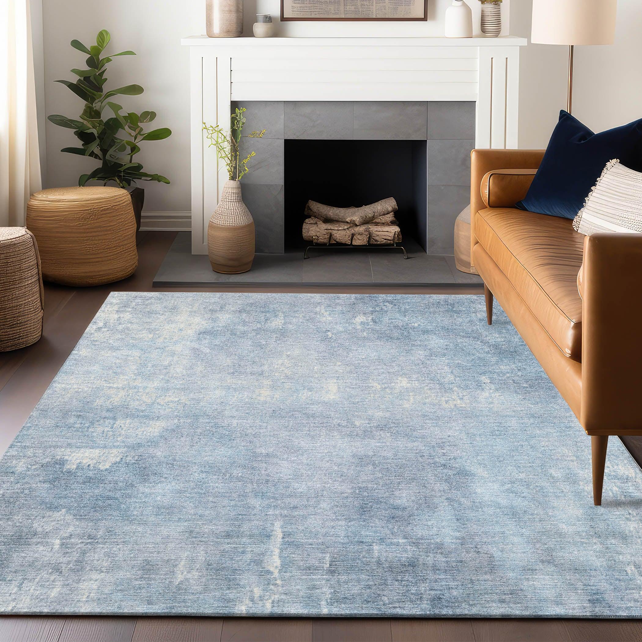 Addison Rugs Taelion Blue Washable Indoor-Outdoor Rug