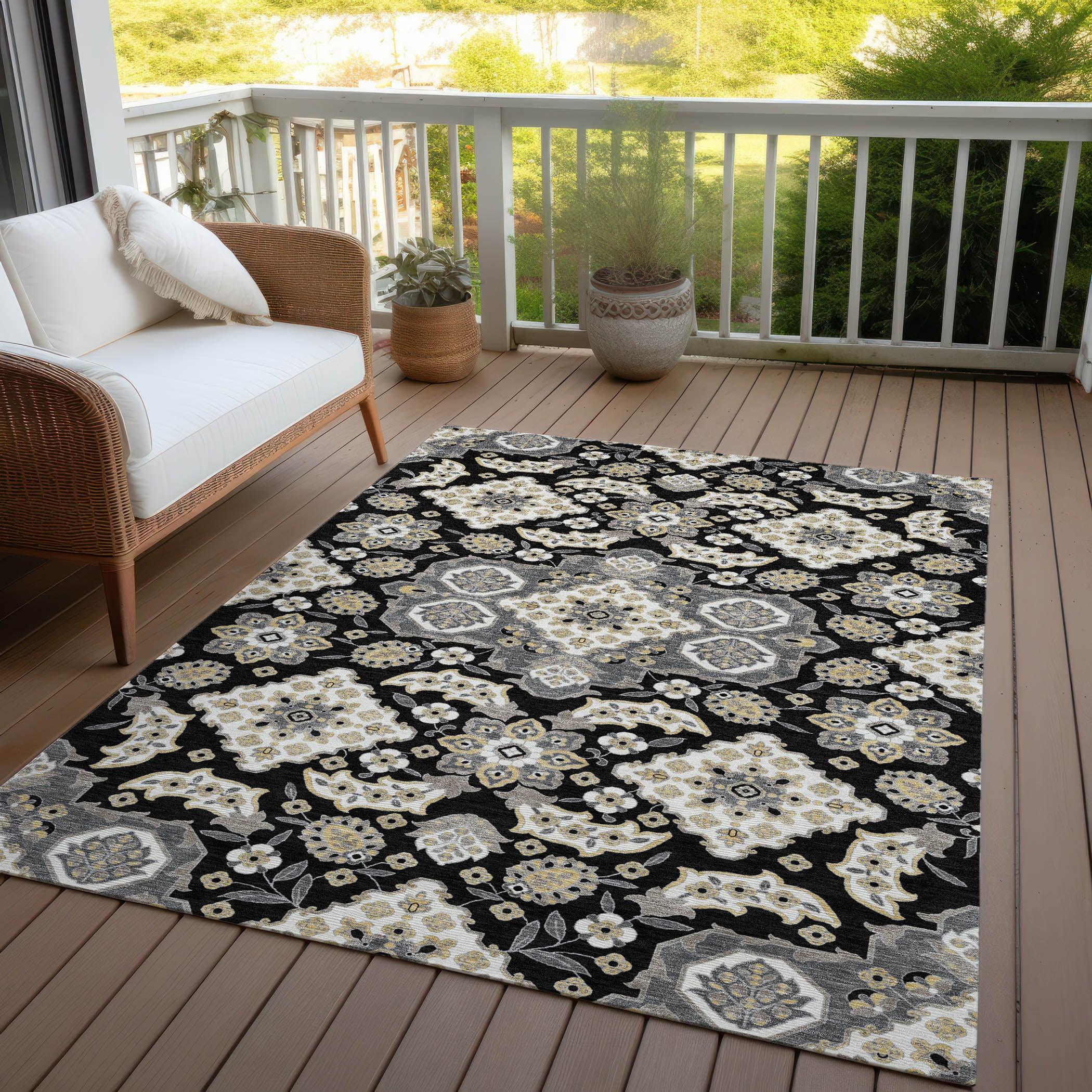 Addison Rugs Taelira Black Washable Indoor-Outdoor Rug
