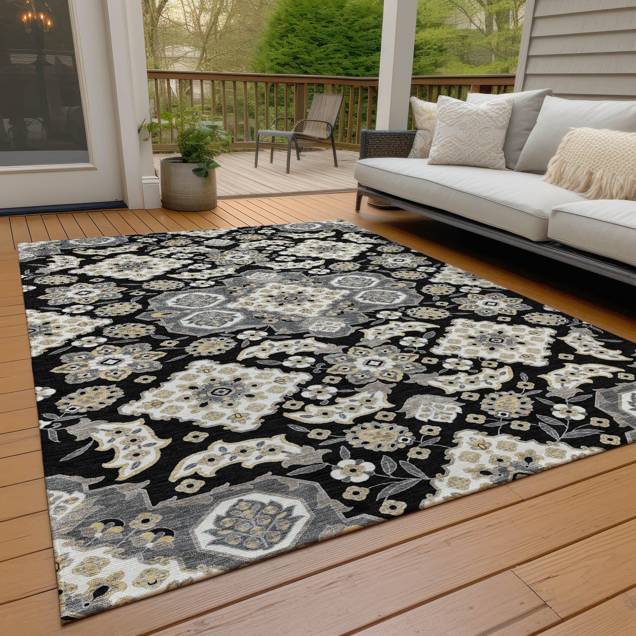Addison Rugs Taelira Black Washable Indoor-Outdoor Rug