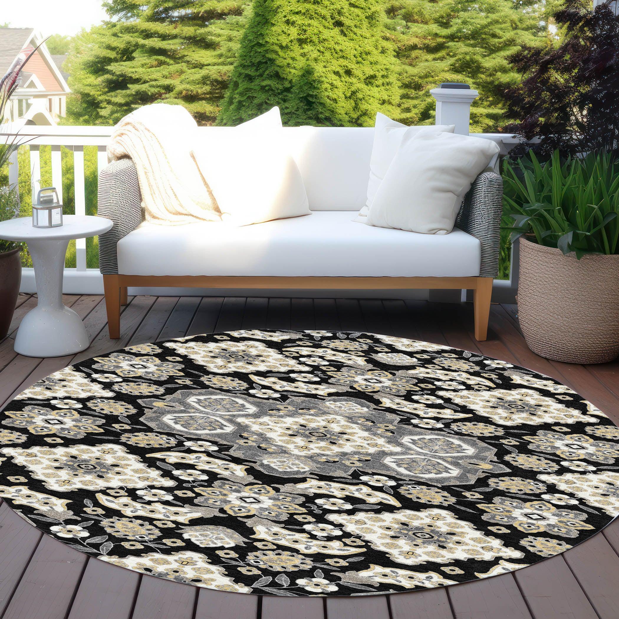 Addison Rugs Taelira Black Washable Indoor-Outdoor Rug