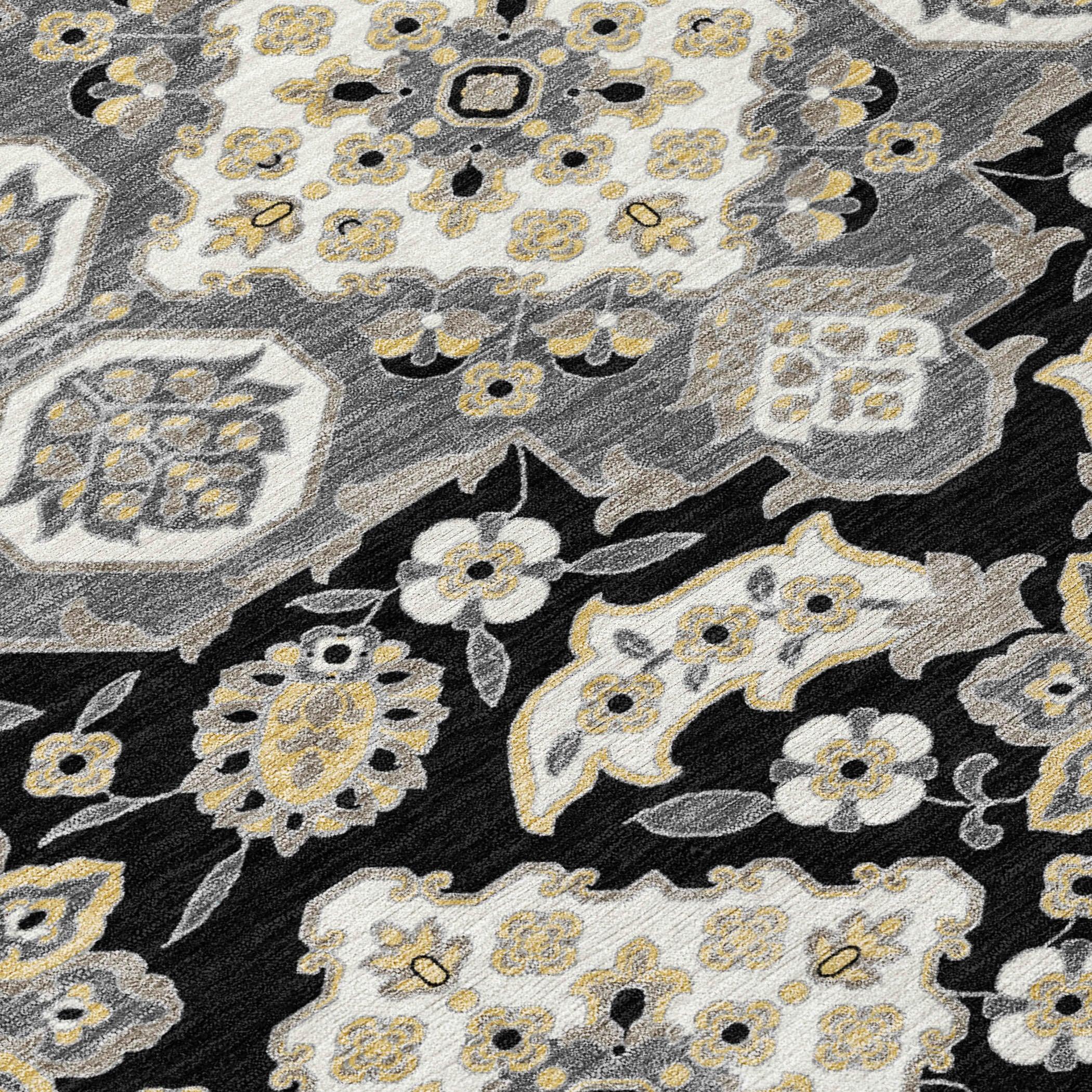 Addison Rugs Taelira Black Washable Indoor-Outdoor Rug