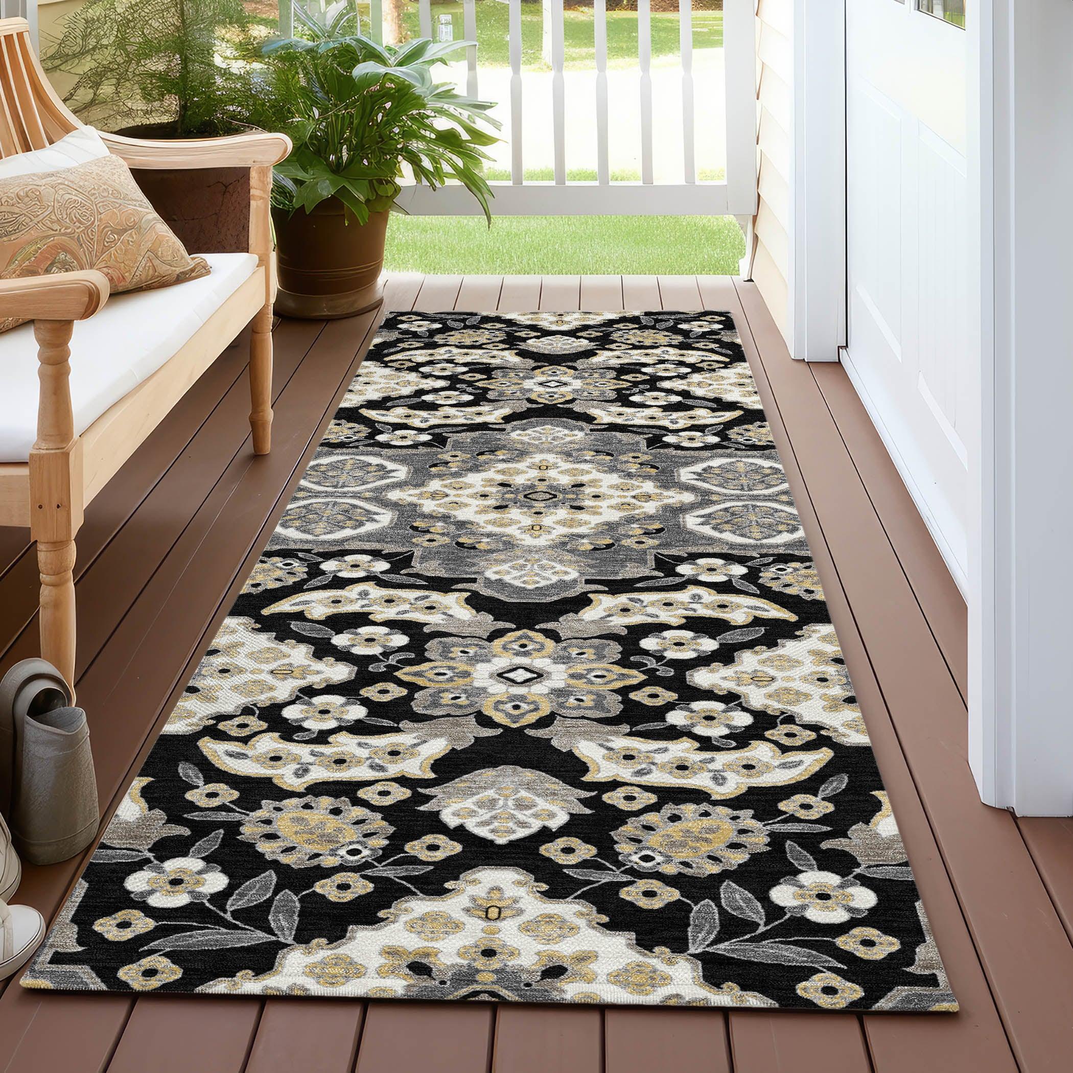 Addison Rugs Taelira Black Washable Indoor-Outdoor Rug