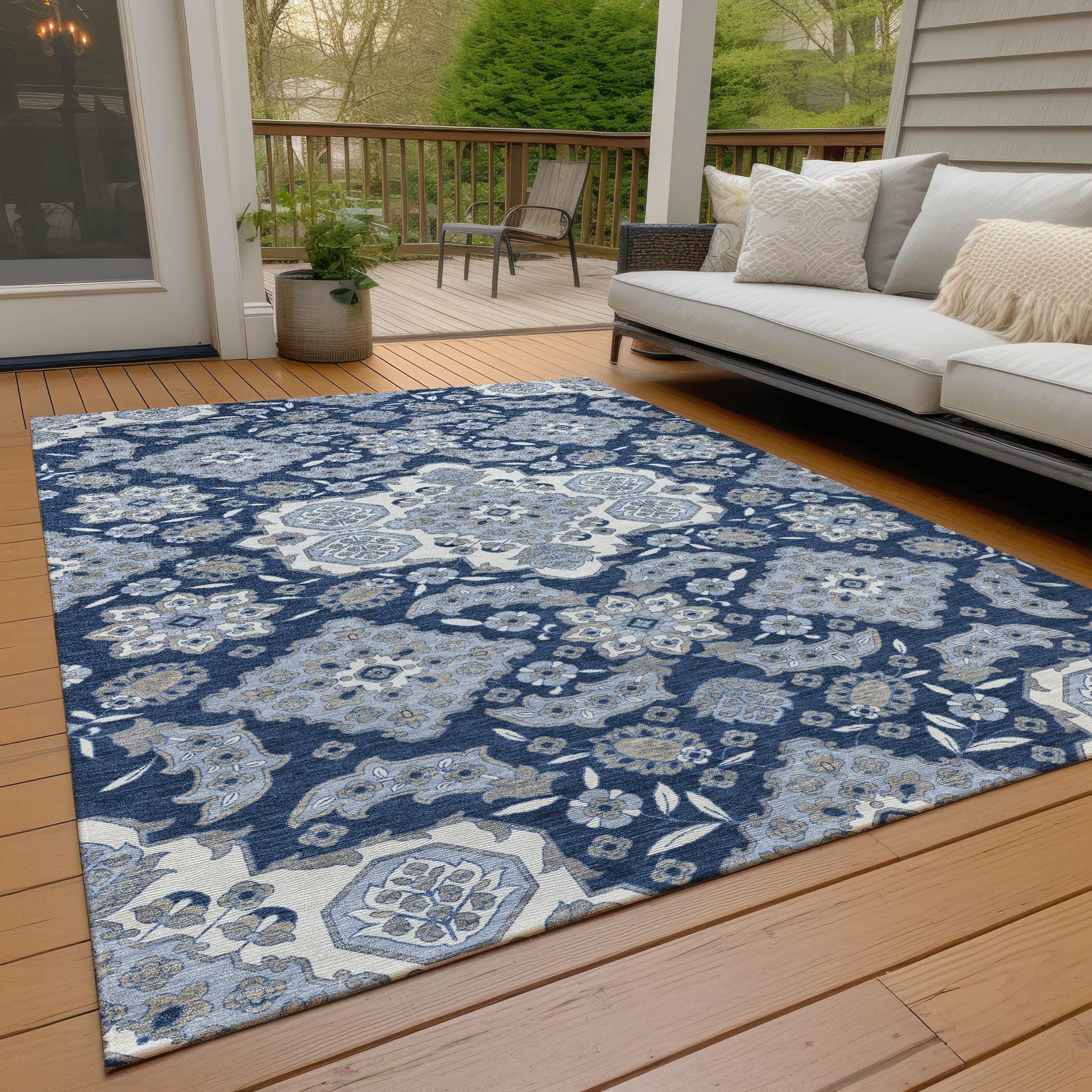 Addison Rugs Taelira Blue Washable Indoor-Outdoor Rug