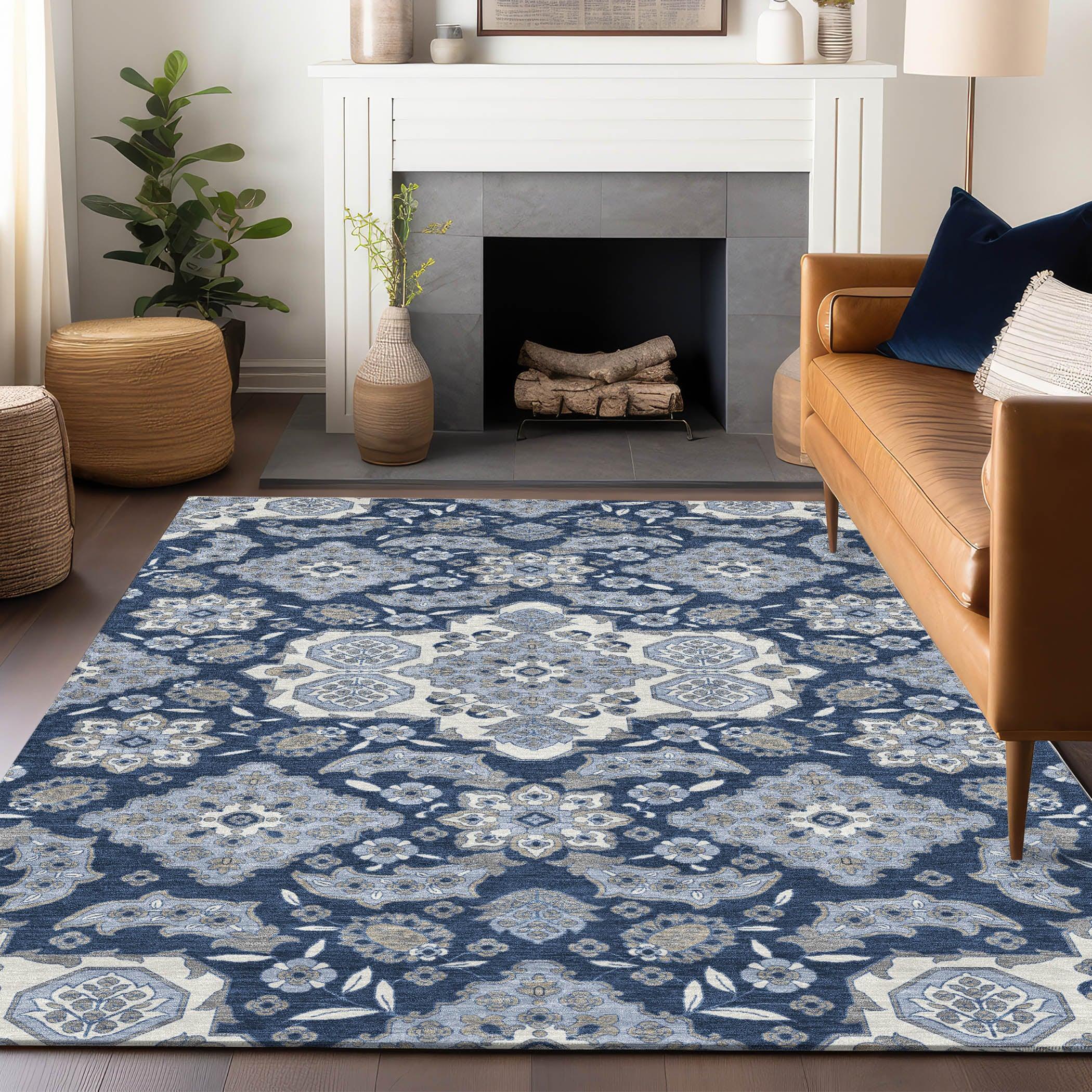 Addison Rugs Taelira Blue Washable Indoor-Outdoor Rug