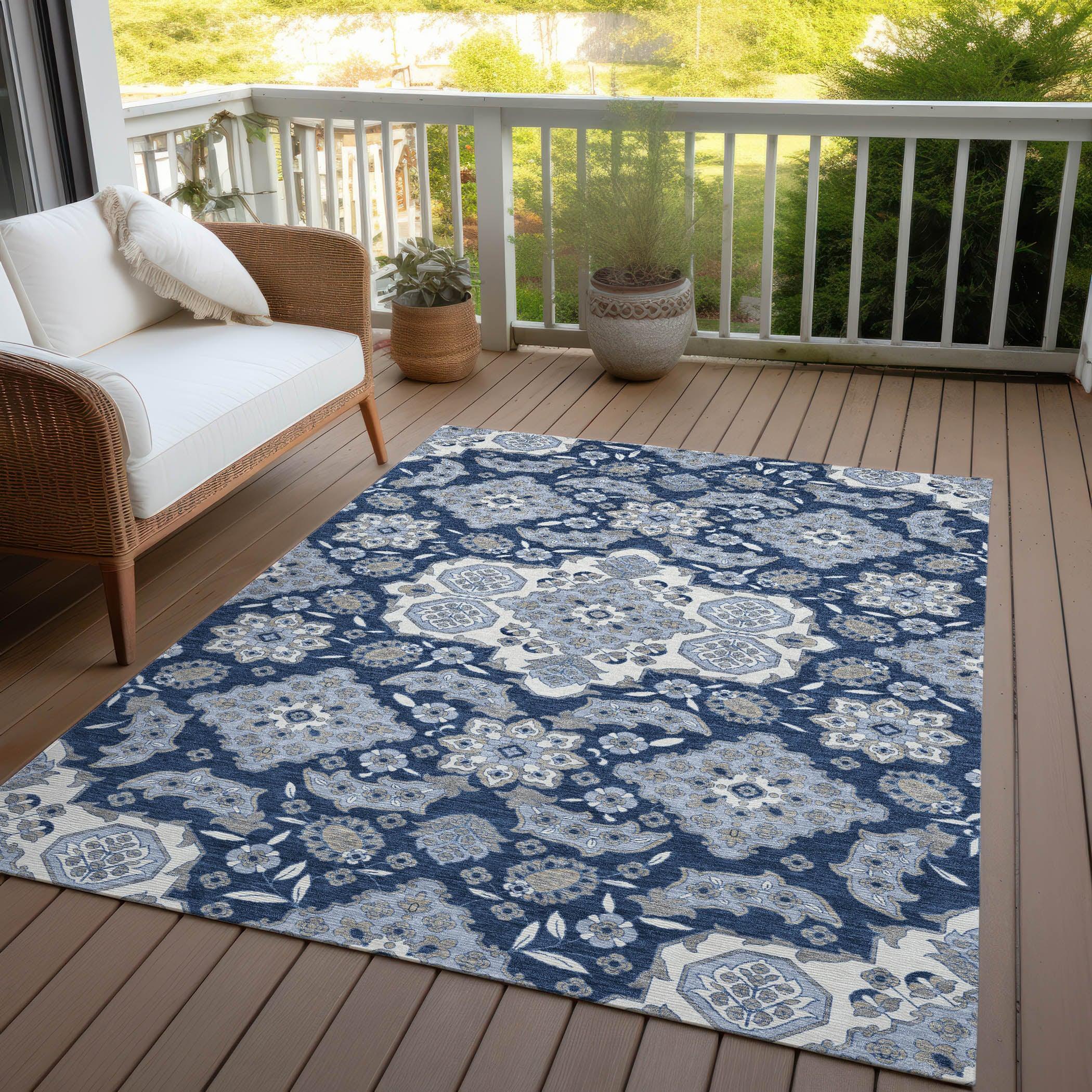 Addison Rugs Taelira Blue Washable Indoor-Outdoor Rug