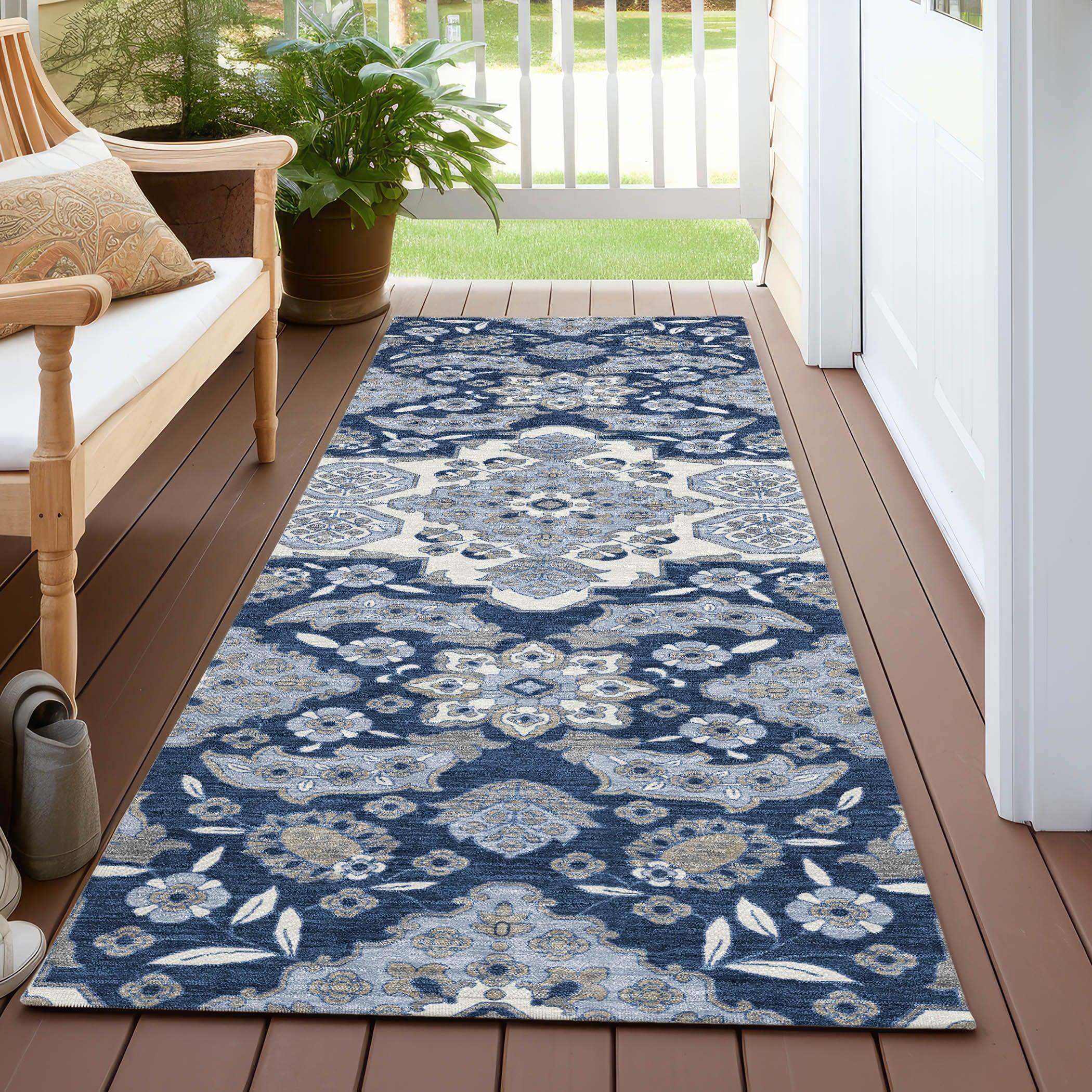 Addison Rugs Taelira Blue Washable Indoor-Outdoor Rug