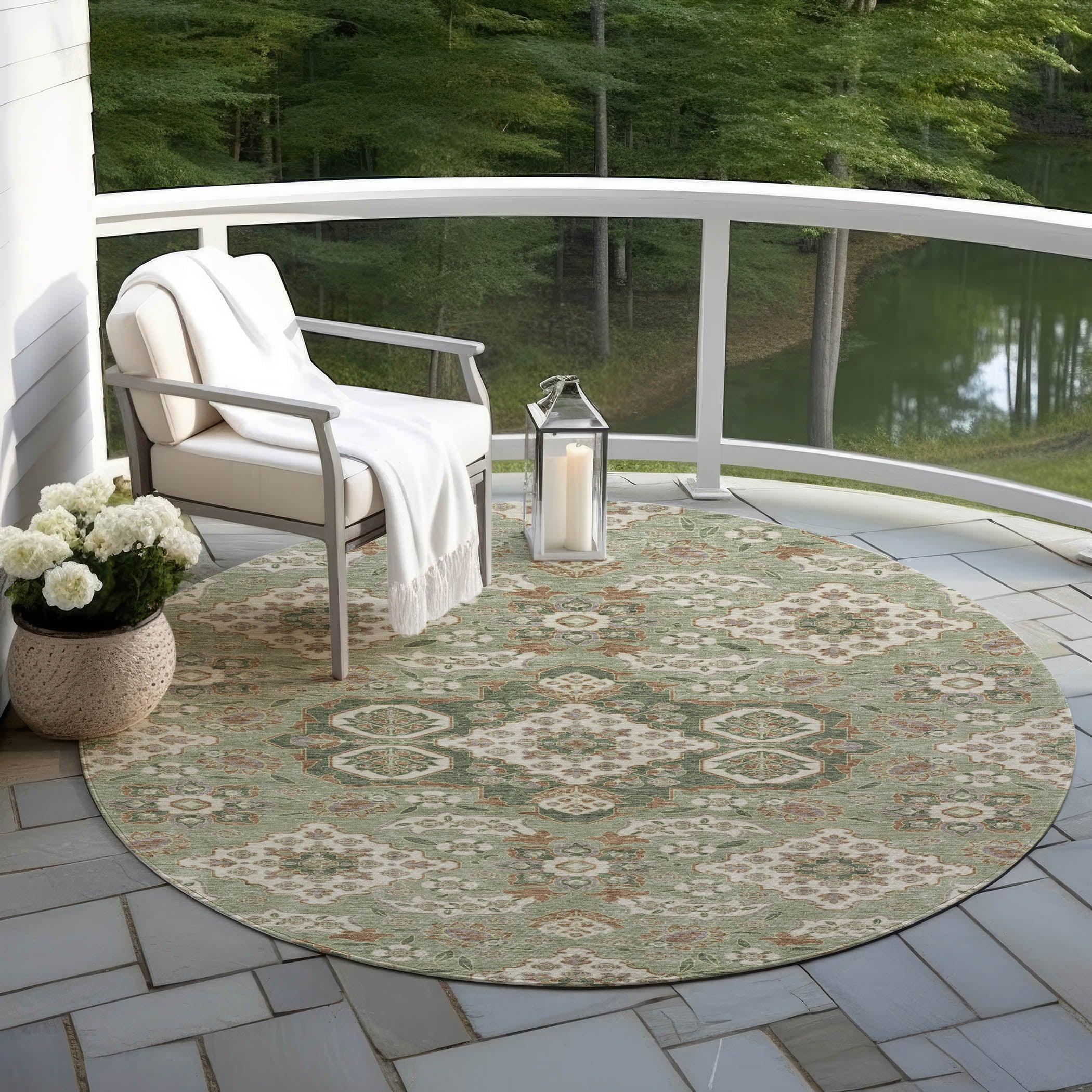 Addison Rugs Taelira Green Washable Indoor-Outdoor Rug