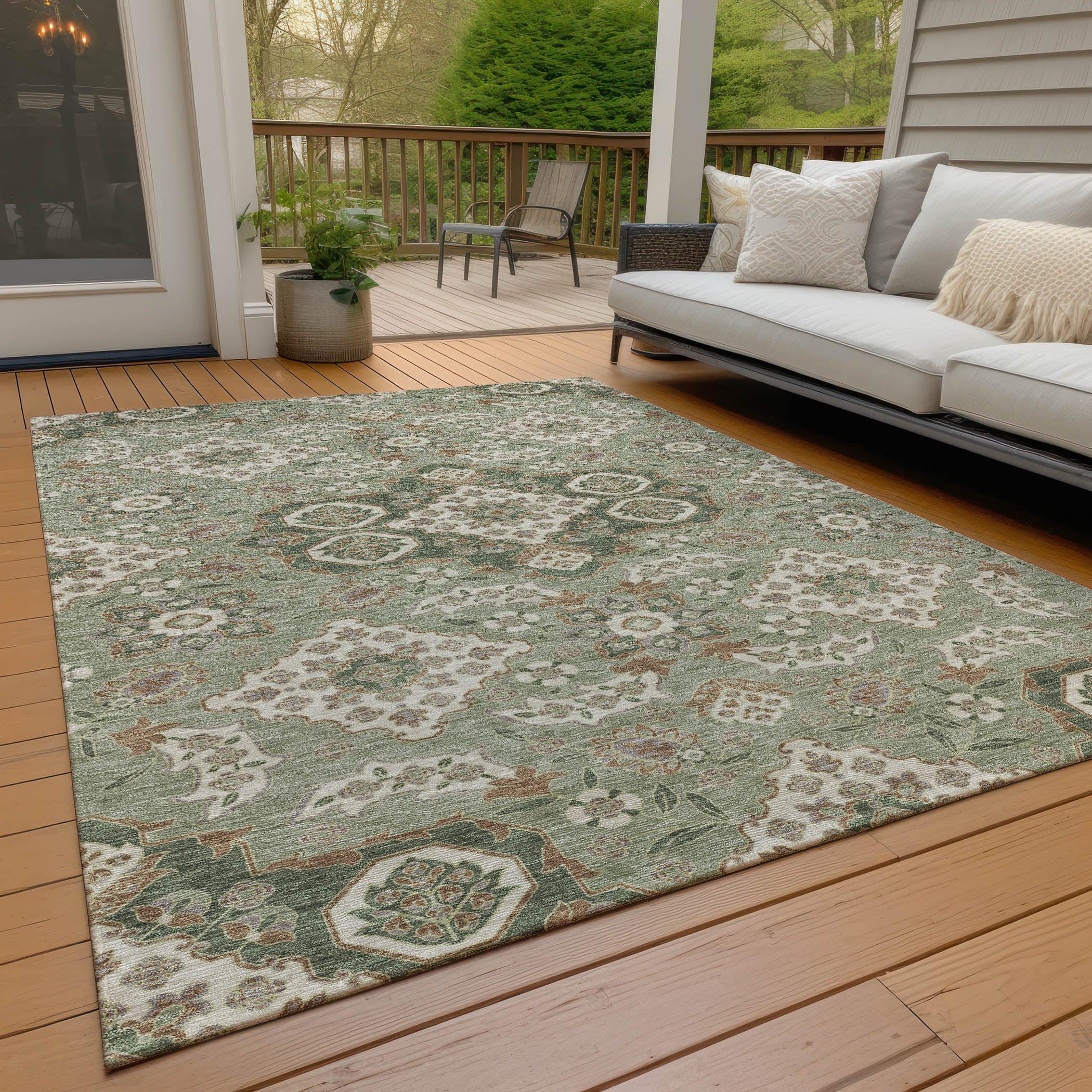 Addison Rugs Taelira Green Washable Indoor-Outdoor Rug
