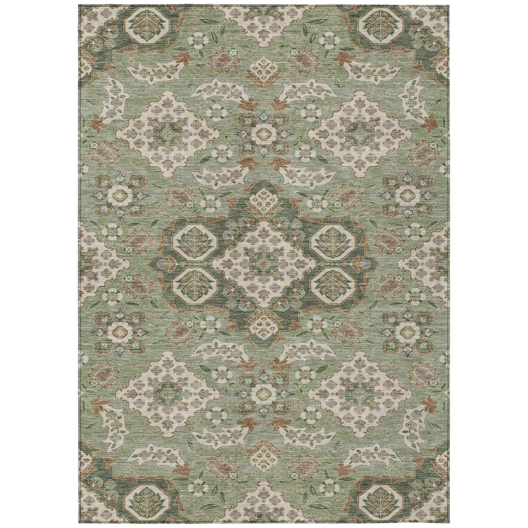 Addison Rugs Taelira Green Washable Indoor-Outdoor Rug