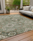 Addison Rugs Taelira Green Washable Indoor-Outdoor Rug