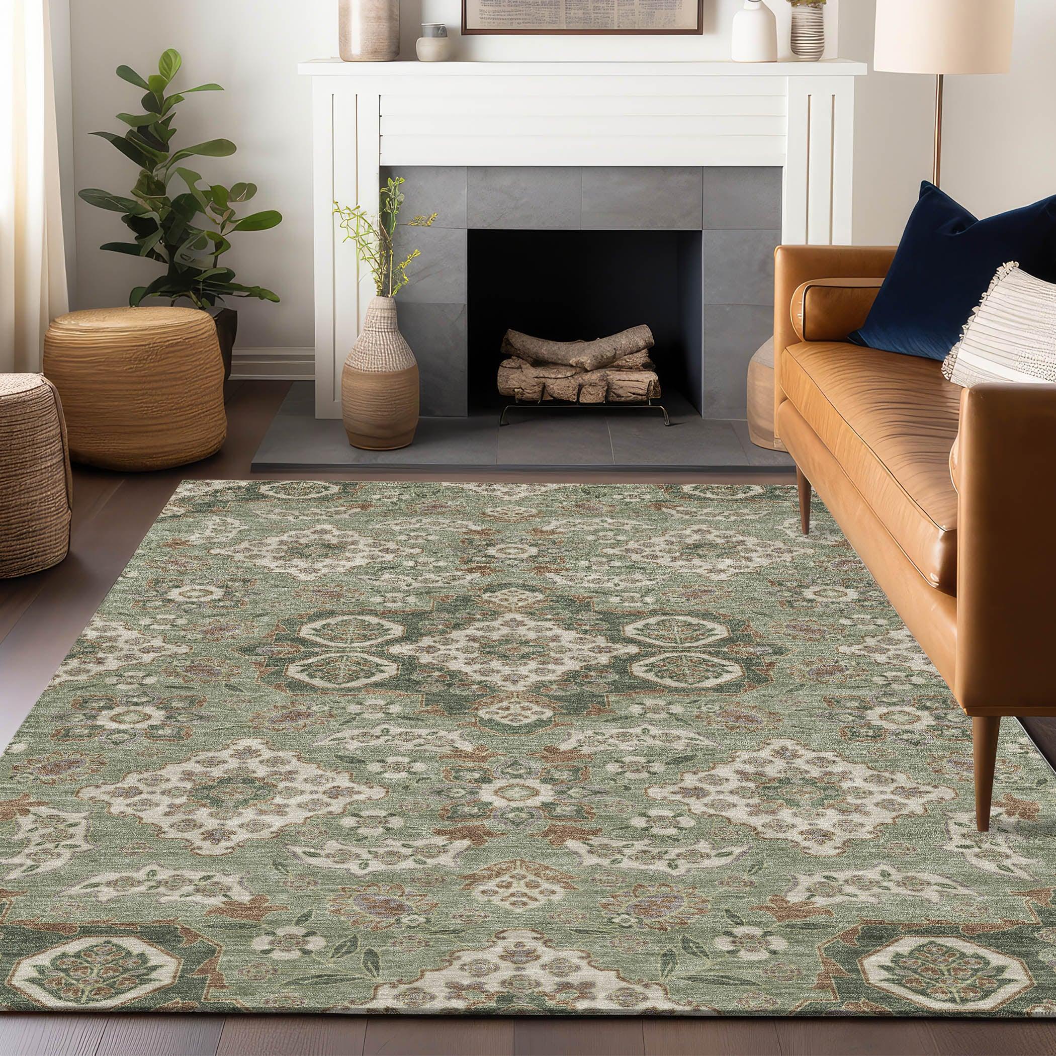 Addison Rugs Taelira Green Washable Indoor-Outdoor Rug