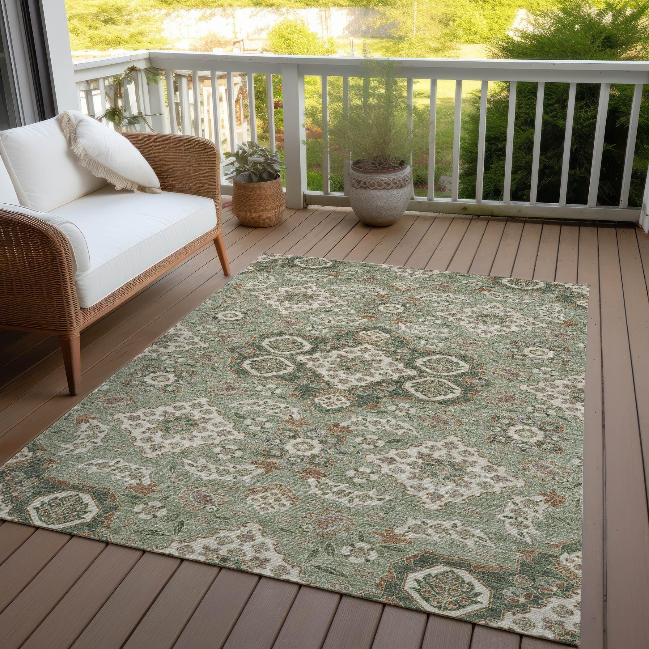 Addison Rugs Taelira Green Washable Indoor-Outdoor Rug
